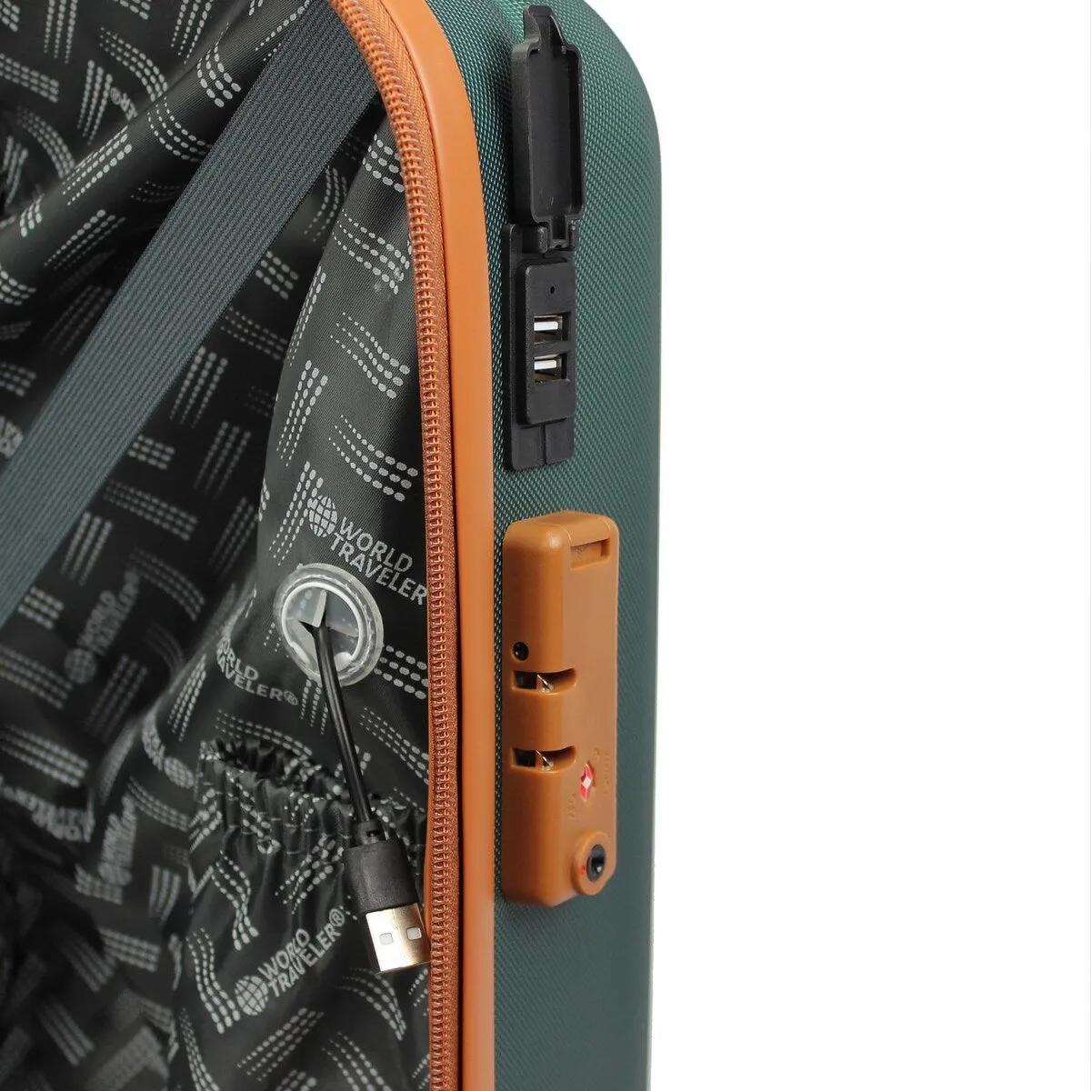 Jetsetter Deluxe 3-Piece Hardside Luggage Set with USB Port