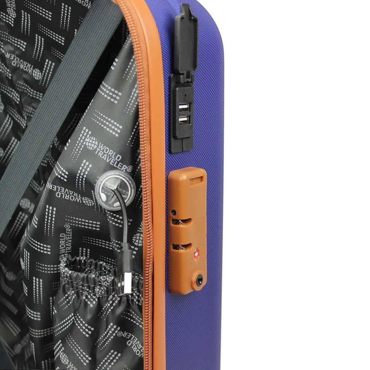Jetsetter Deluxe 3-Piece Hardside Luggage Set with USB Port