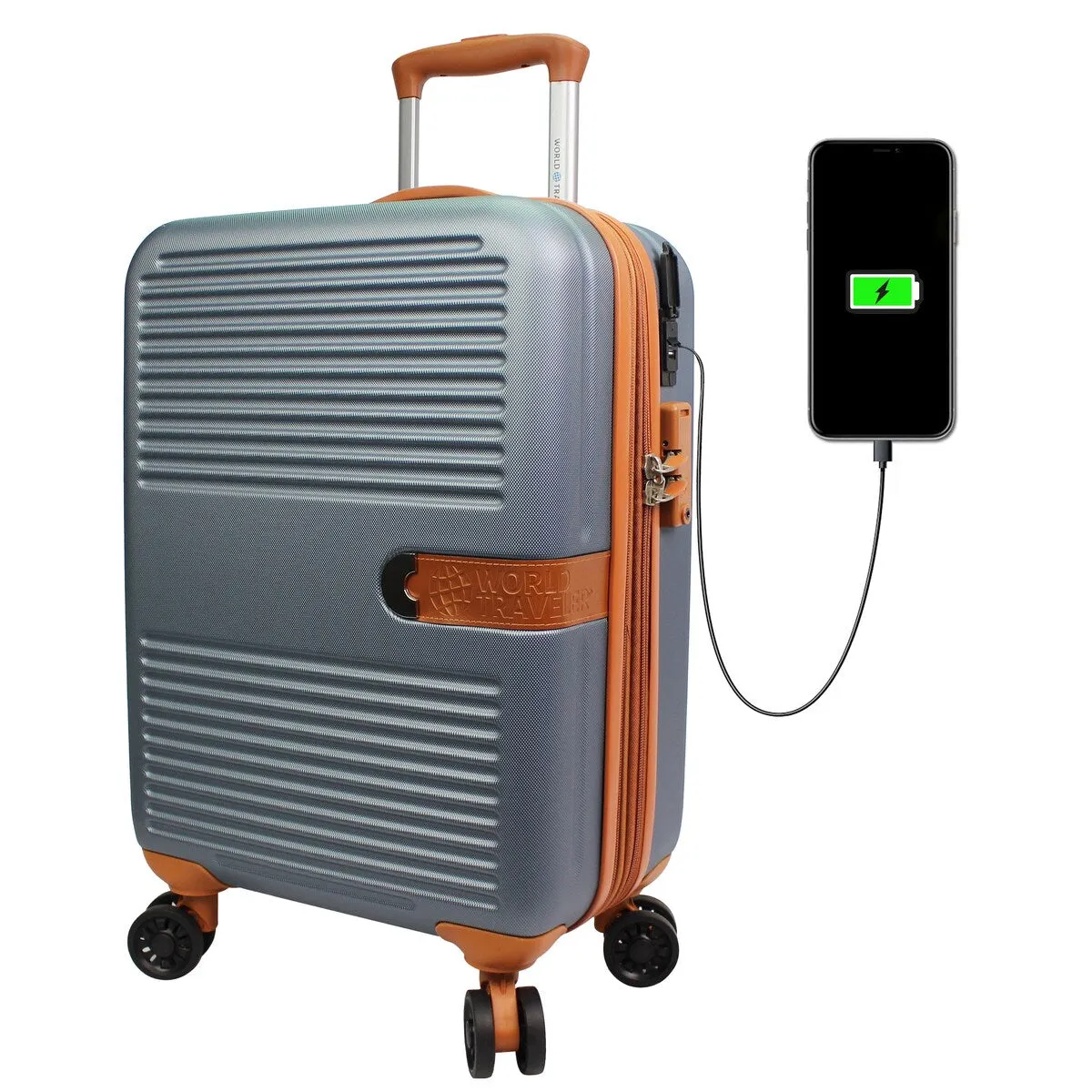 Jetsetter Deluxe 3-Piece Hardside Luggage Set with USB Port