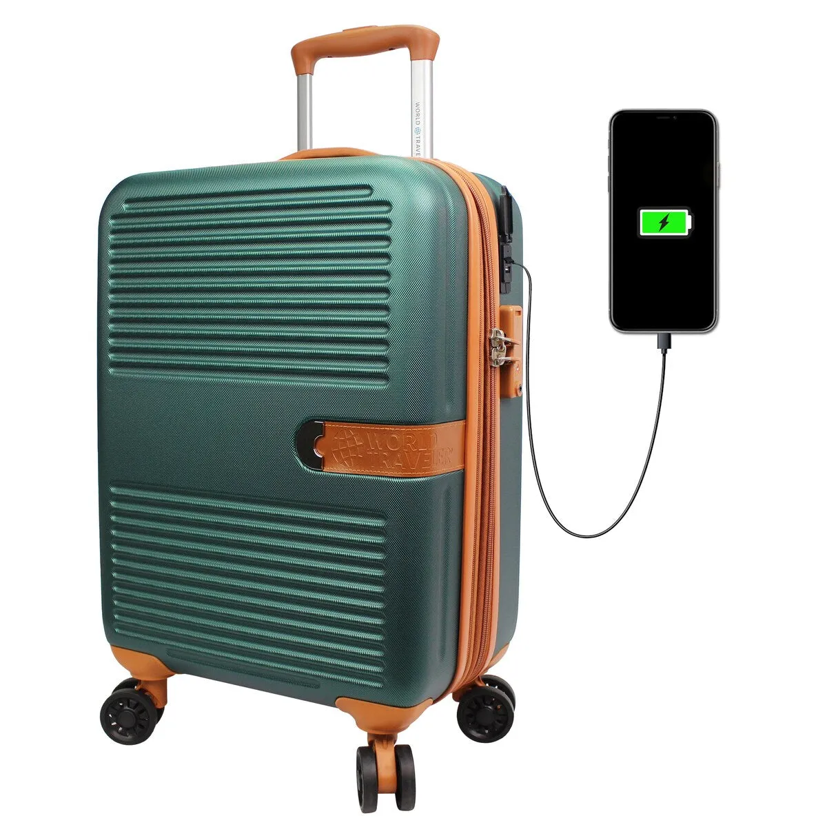 Jetsetter Deluxe 3-Piece Hardside Luggage Set with USB Port