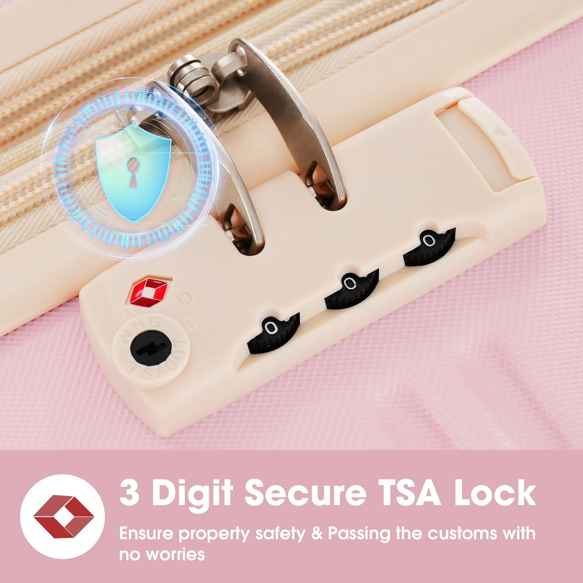 Lightweight Luggage Sets with Expanable Spinner Wheels and Handle, 4 pcs Bag Spinner Suitcase with 3 Digit Lock (16"/20"/24/28")