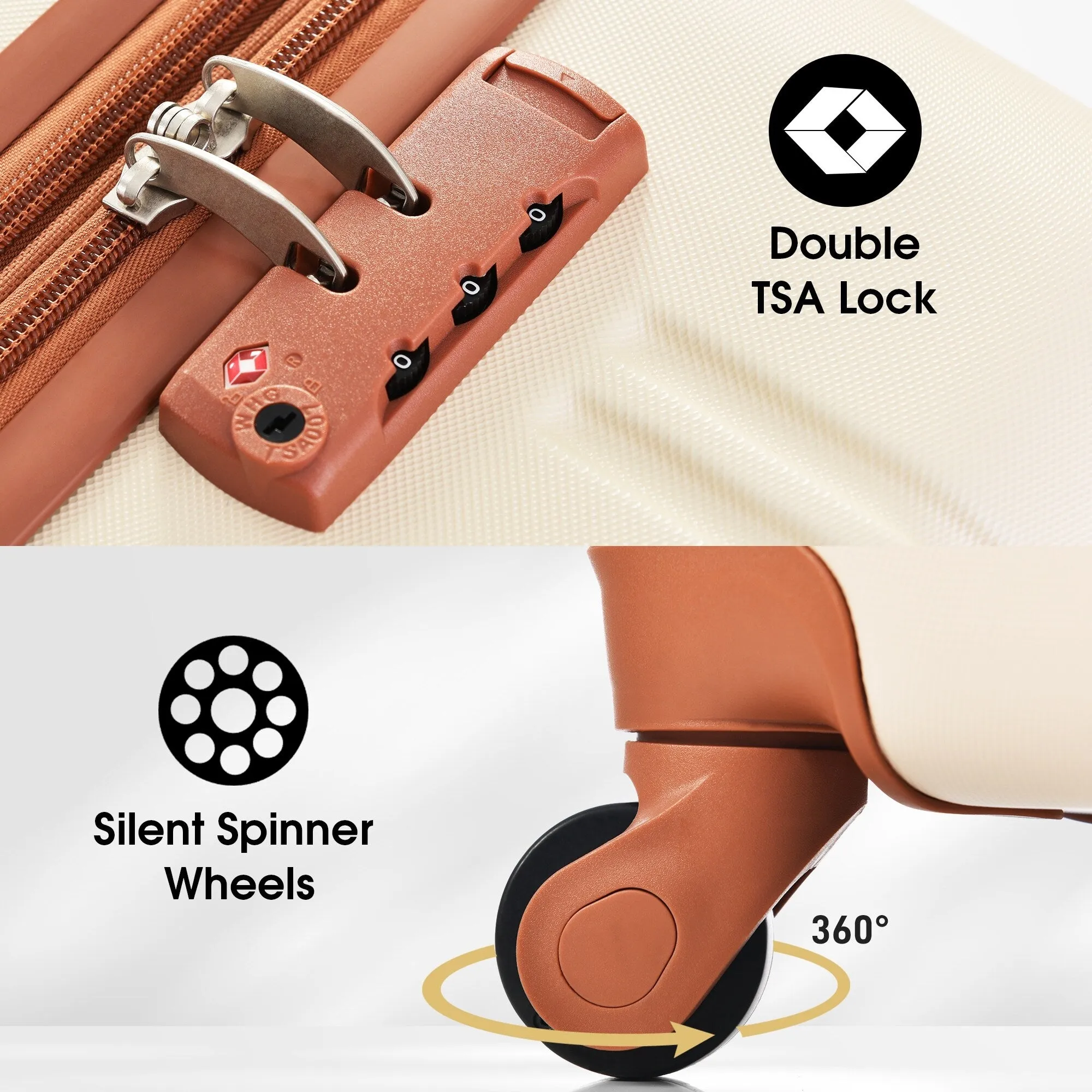 Lightweight Luggage Sets with Expanable Spinner Wheels and Handle, 4 pcs Bag Spinner Suitcase with 3 Digit Lock (16"/20"/24/28")