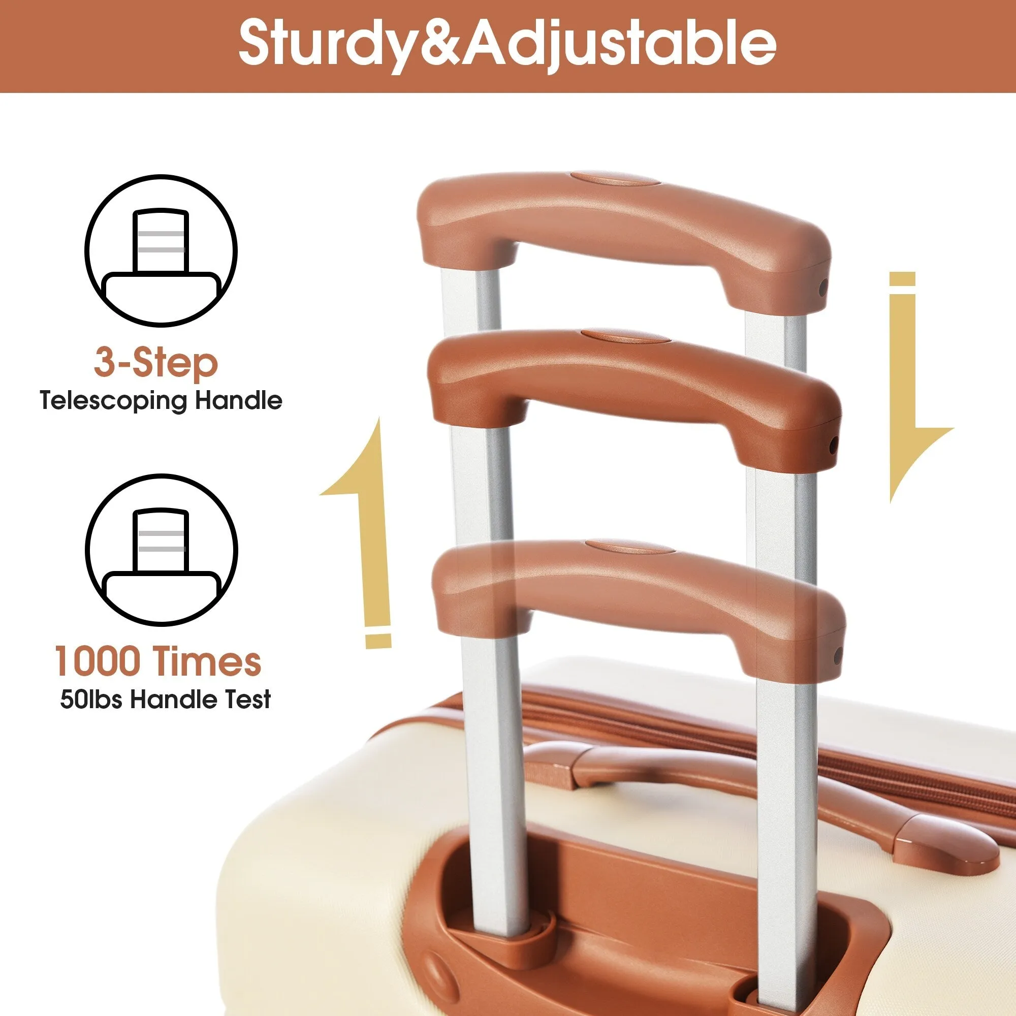 Lightweight Luggage Sets with Expanable Spinner Wheels and Handle, 4 pcs Bag Spinner Suitcase with 3 Digit Lock (16"/20"/24/28")