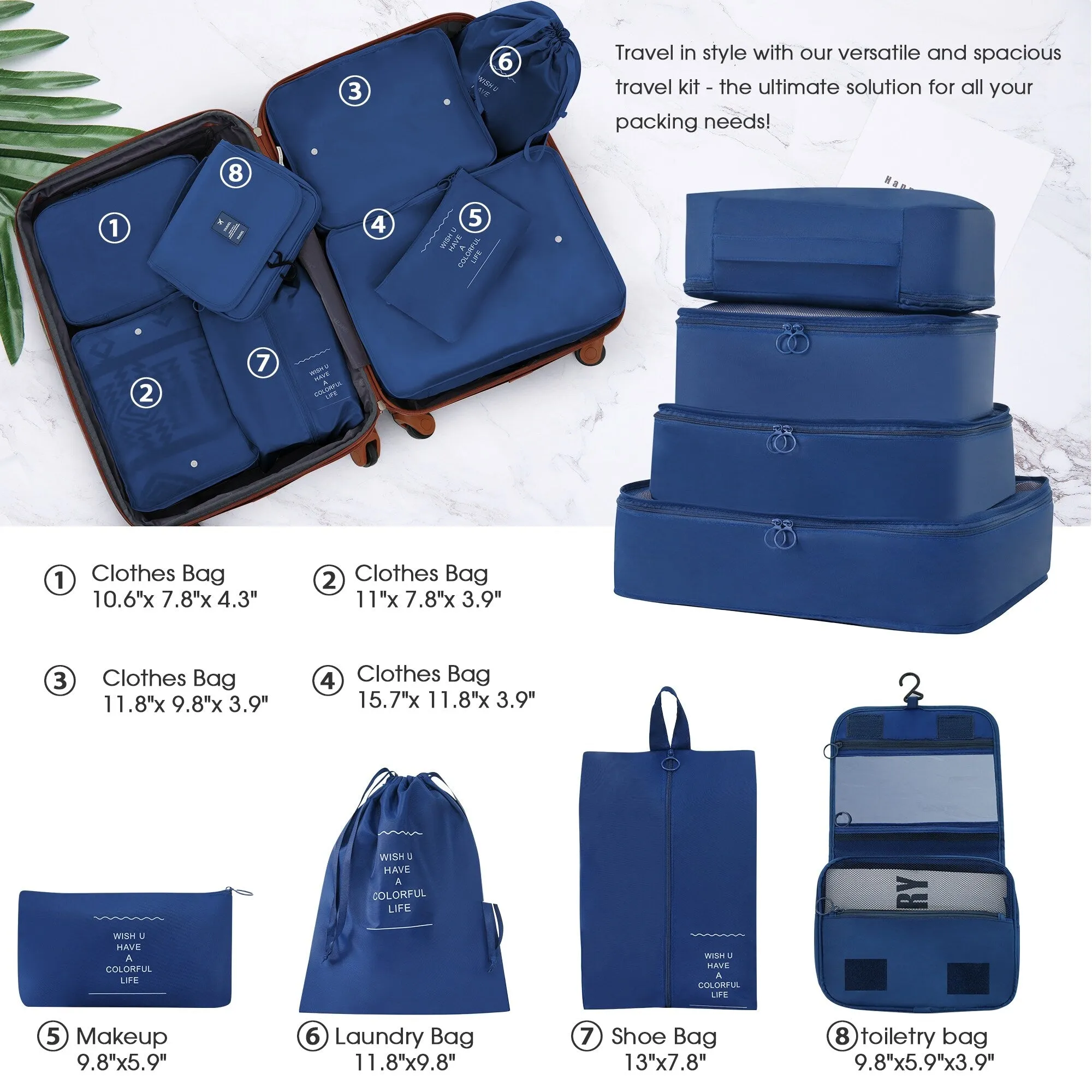 Lightweight Luggage Sets with Expanable Spinner Wheels and Handle, 4 pcs Bag Spinner Suitcase with 3 Digit Lock (16"/20"/24/28")