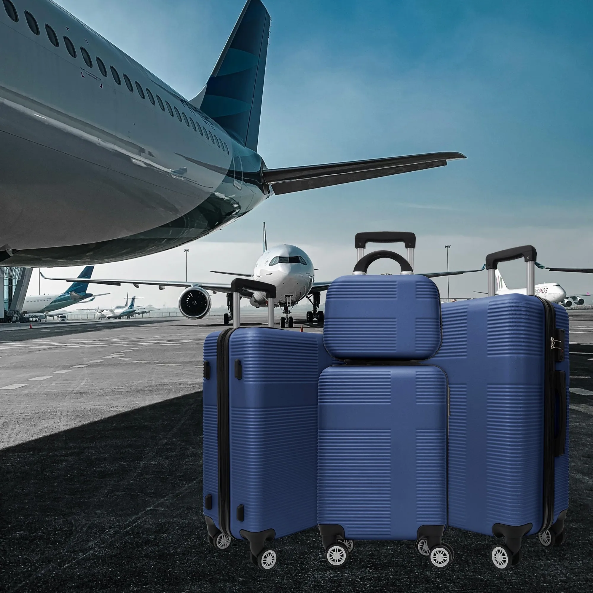 Luggage 4 Piece Set with Spinner Wheels, Hardshell Lightweight Suitcase with TSA Lock,Checked Luggage(12/20/24/28in)