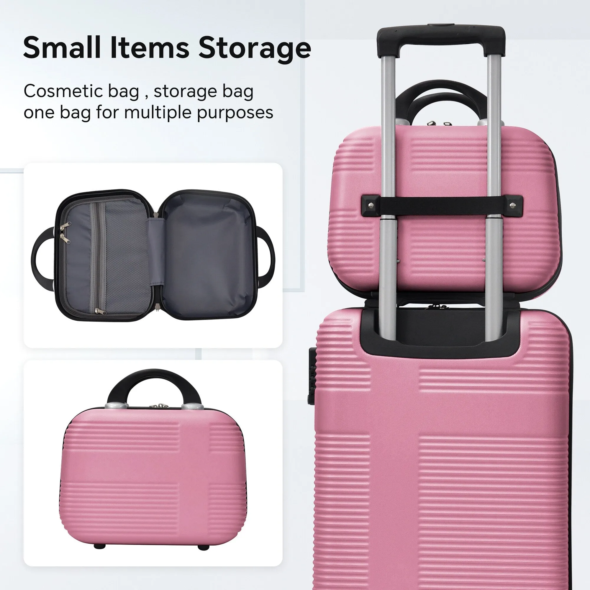 Luggage 4 Piece Set with Spinner Wheels, Hardshell Lightweight Suitcase with TSA Lock,Checked Luggage(12/20/24/28in)