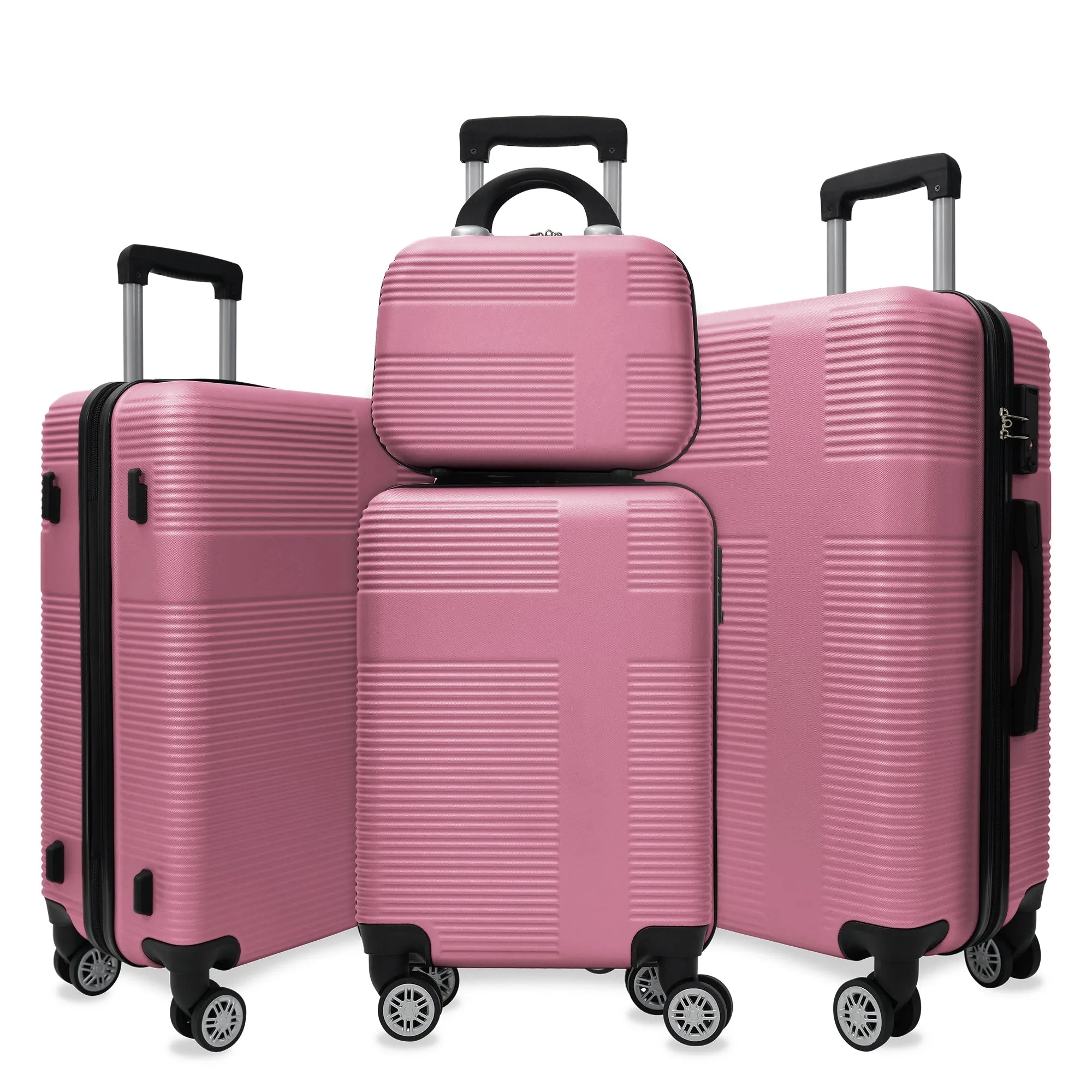 Luggage 4 Piece Set with Spinner Wheels, Hardshell Lightweight Suitcase with TSA Lock,Checked Luggage(12/20/24/28in)
