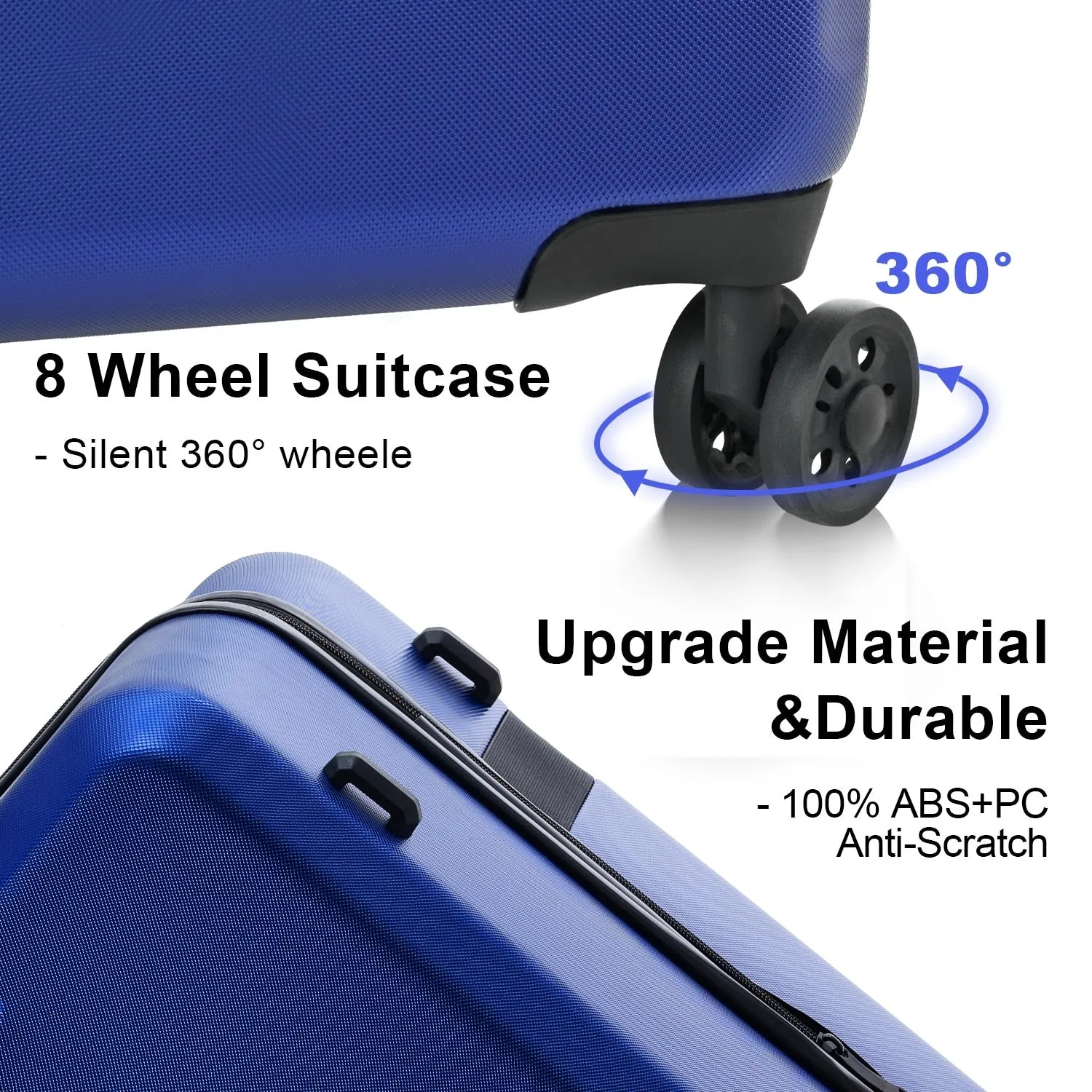 Luggage Set Expandable ABS PC 3 Piece Sets with Spinner Wheels Lightweight TSA Lock (20/24/28)