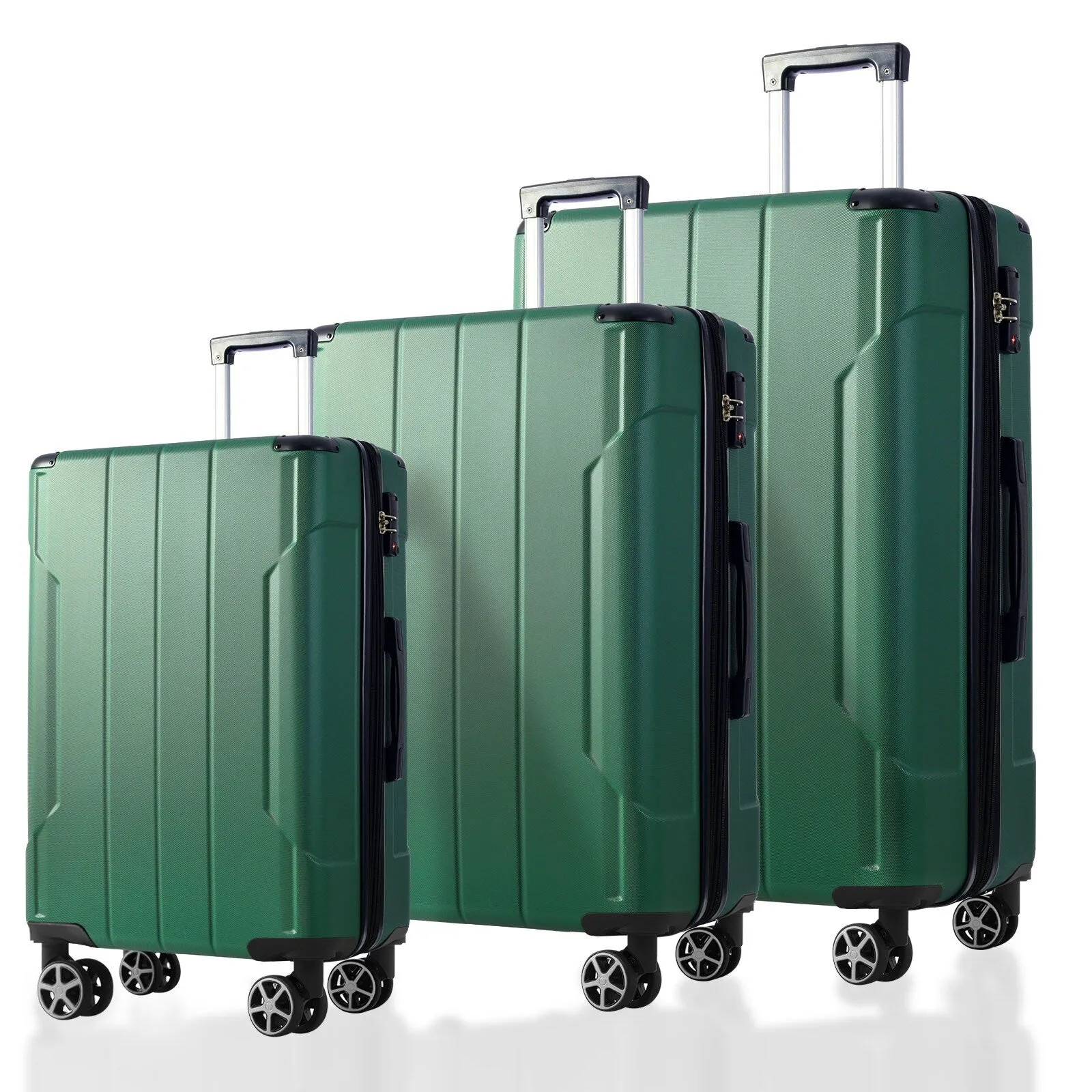 Luggage Sets 3 Piece, Hard shell ABS Lightweight Durable Suitcases with Double Spinner Wheels 20/24/28 Inch