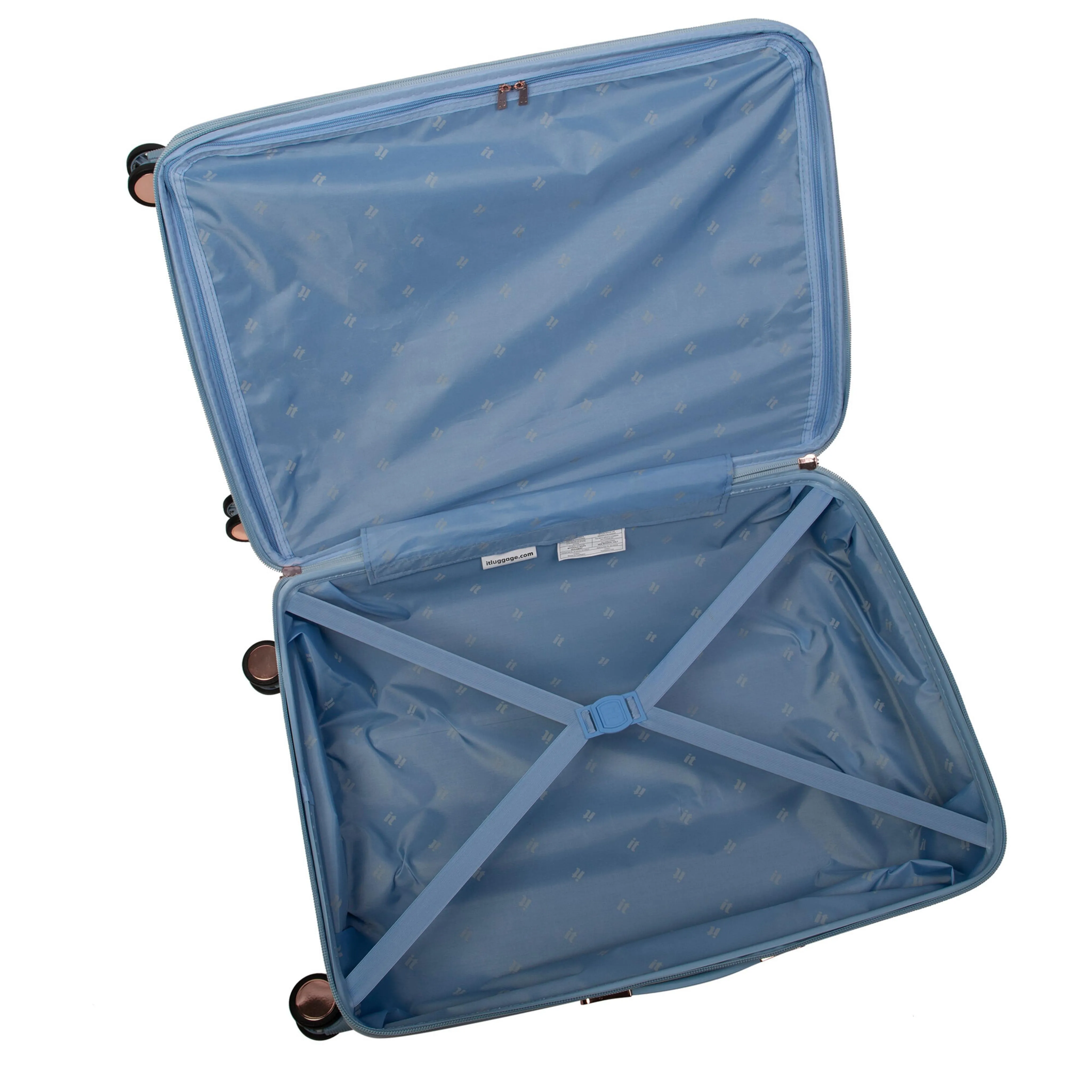 Luxuriant 3 Piece Hardside 8 Wheel Expandable Spinner Set (Blue Fog)