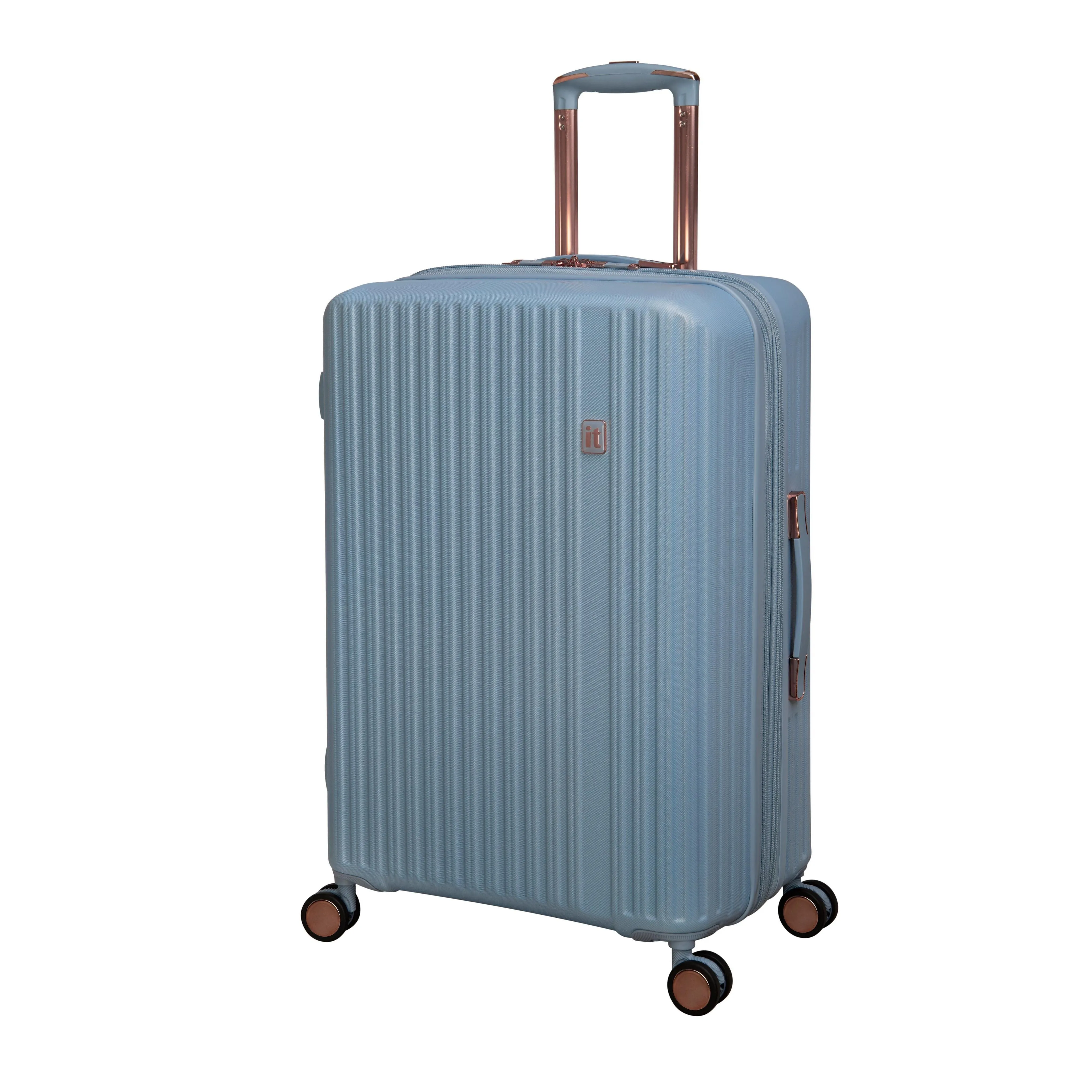 Luxuriant 3 Piece Hardside 8 Wheel Expandable Spinner Set (Blue Fog)