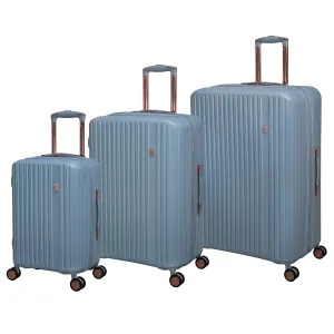 Luxuriant 3 Piece Hardside 8 Wheel Expandable Spinner Set (Blue Fog)