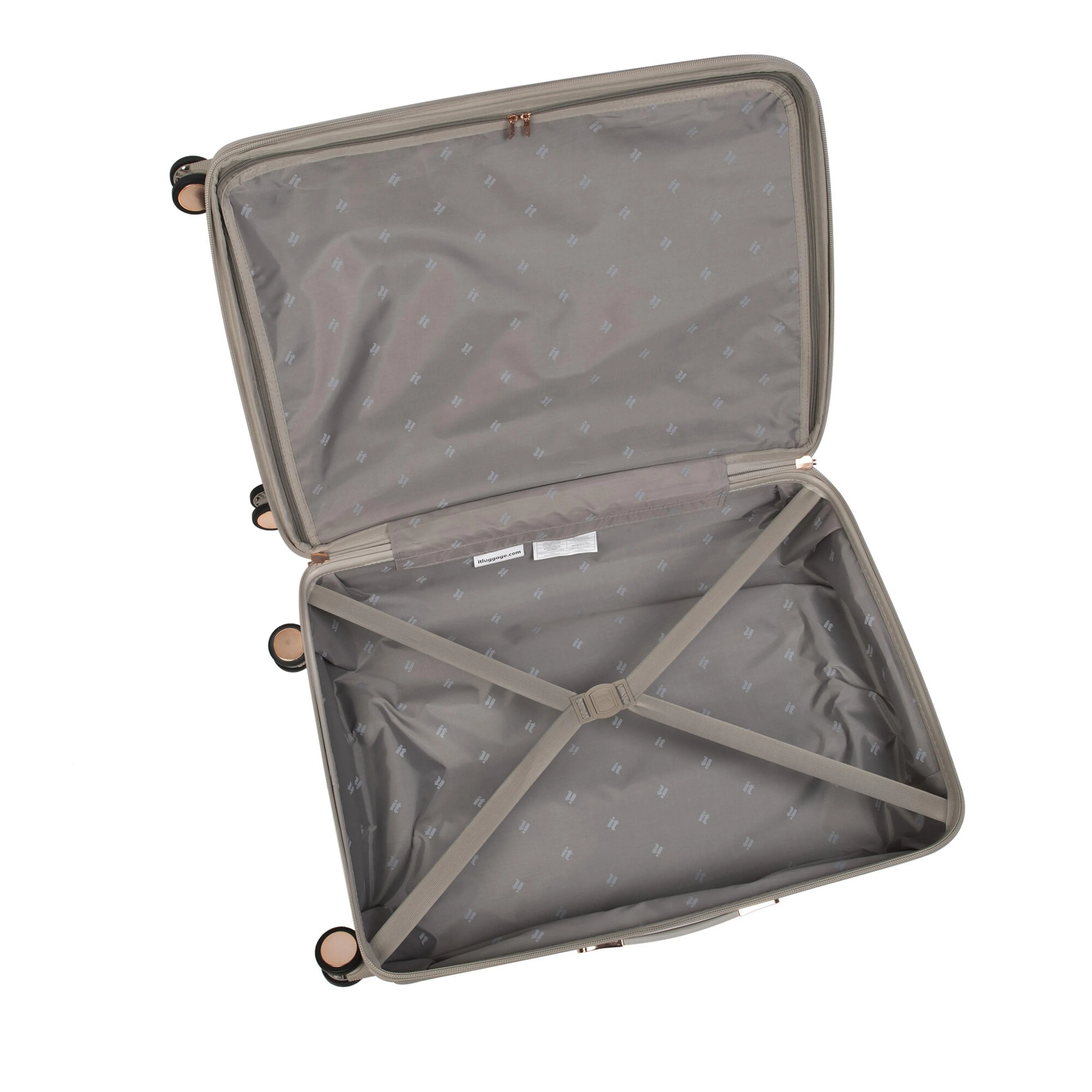 Luxuriant 3 Piece Hardside 8 Wheel Expandable Spinner Set (Pumice Stone)