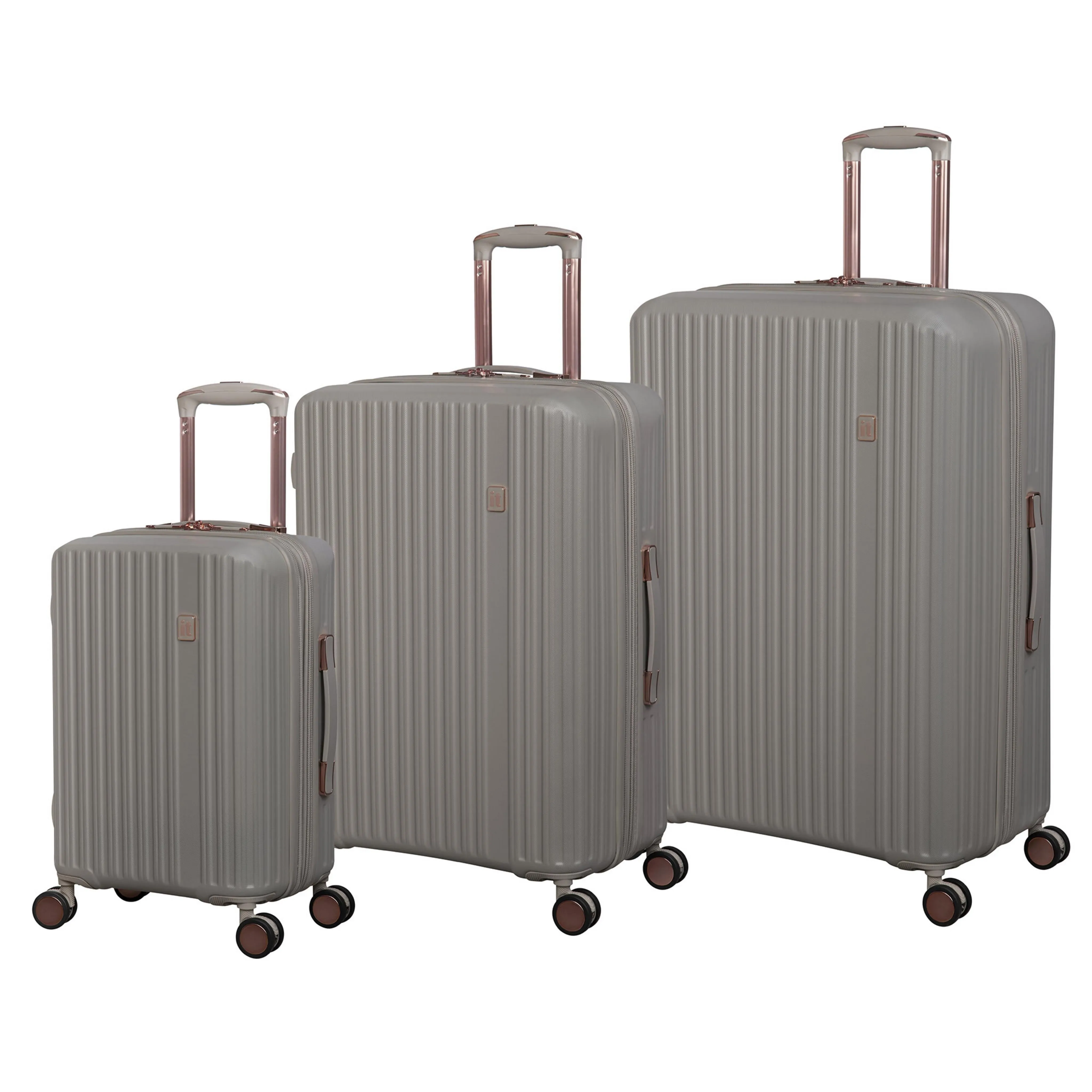 Luxuriant 3 Piece Hardside 8 Wheel Expandable Spinner Set (Pumice Stone)