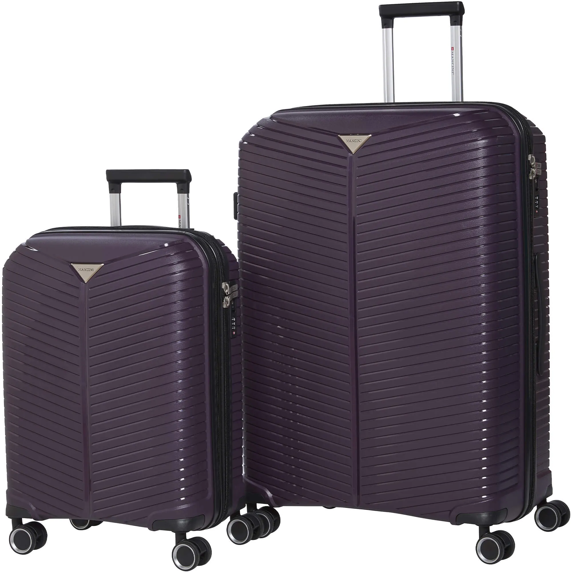 Mancini St. Lucia Collection Expandable Polypropylene Spinner Luggage 2pc Set 20 and 28 inch