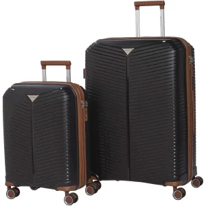Mancini St. Lucia Collection Expandable Polypropylene Spinner Luggage 2pc Set 20 and 28 inch
