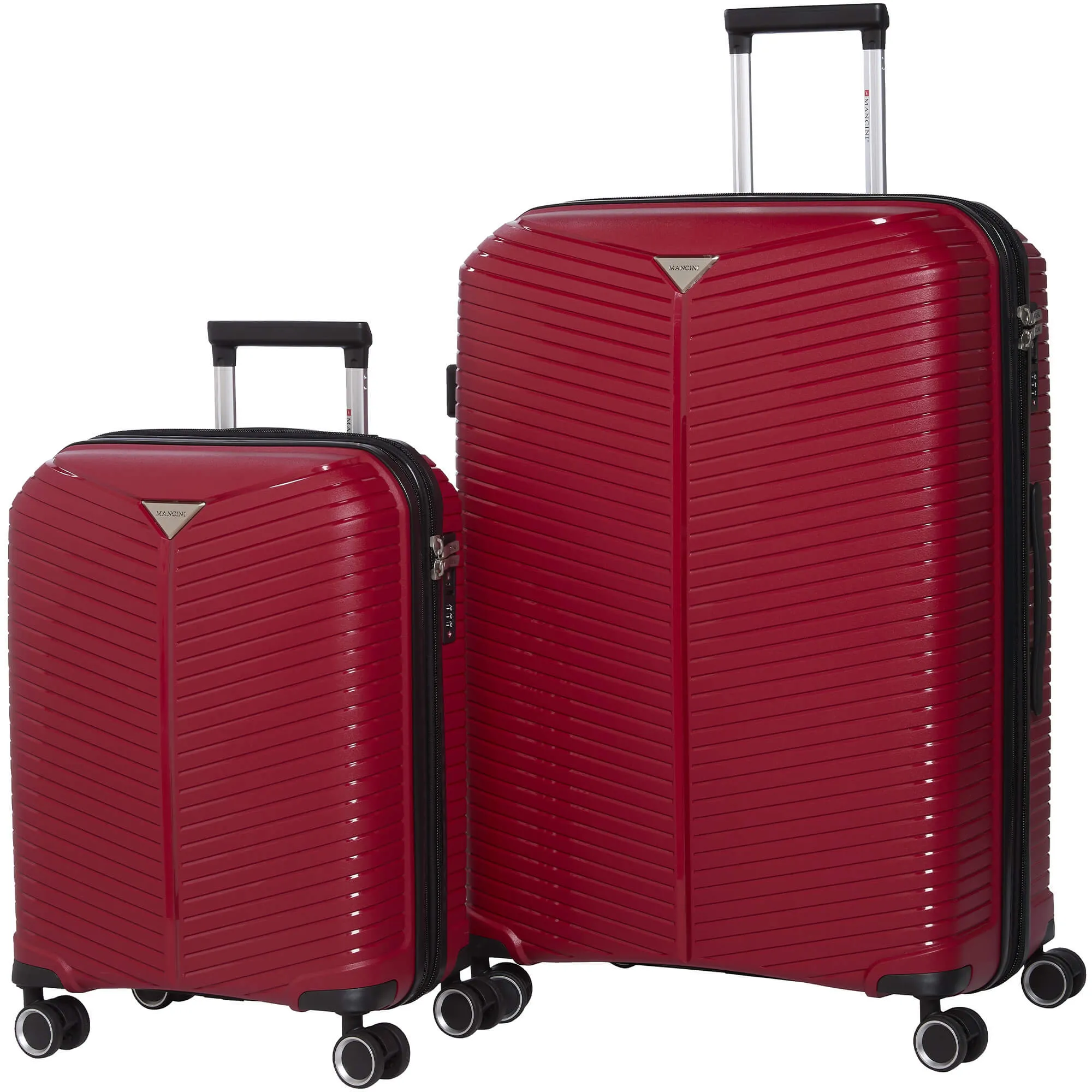 Mancini St. Lucia Collection Expandable Polypropylene Spinner Luggage 2pc Set 20 and 28 inch