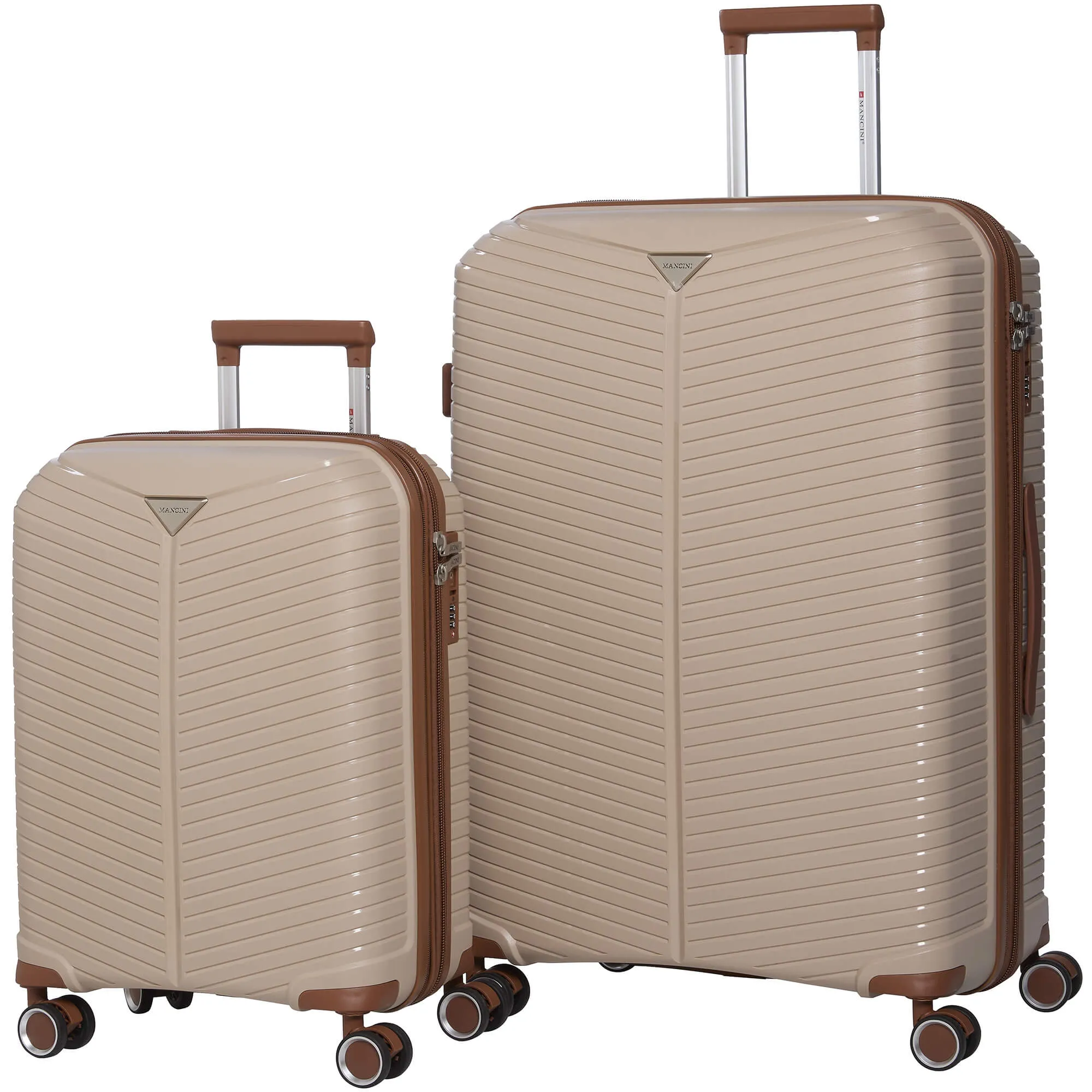 Mancini St. Lucia Collection Expandable Polypropylene Spinner Luggage 2pc Set 20 and 28 inch