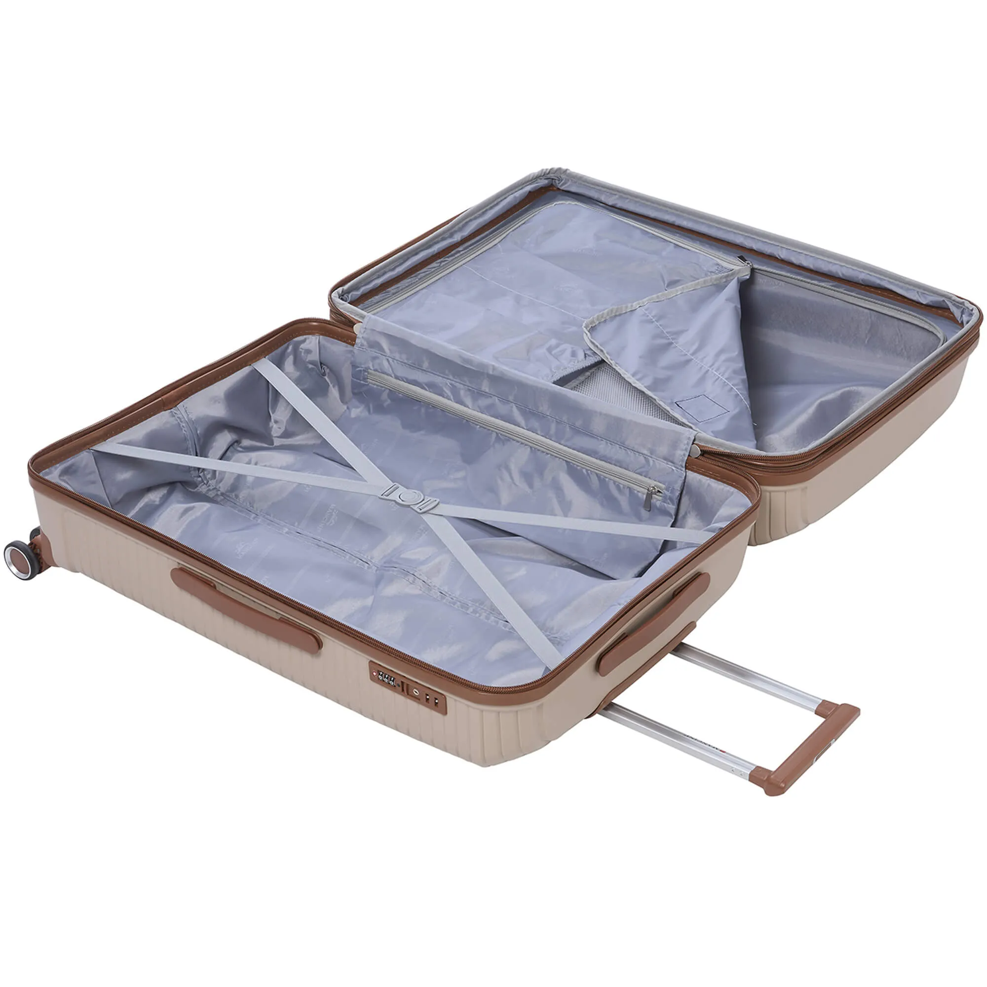 Mancini St. Lucia Collection Expandable Polypropylene Spinner Luggage 2pc Set 20 and 28 inch