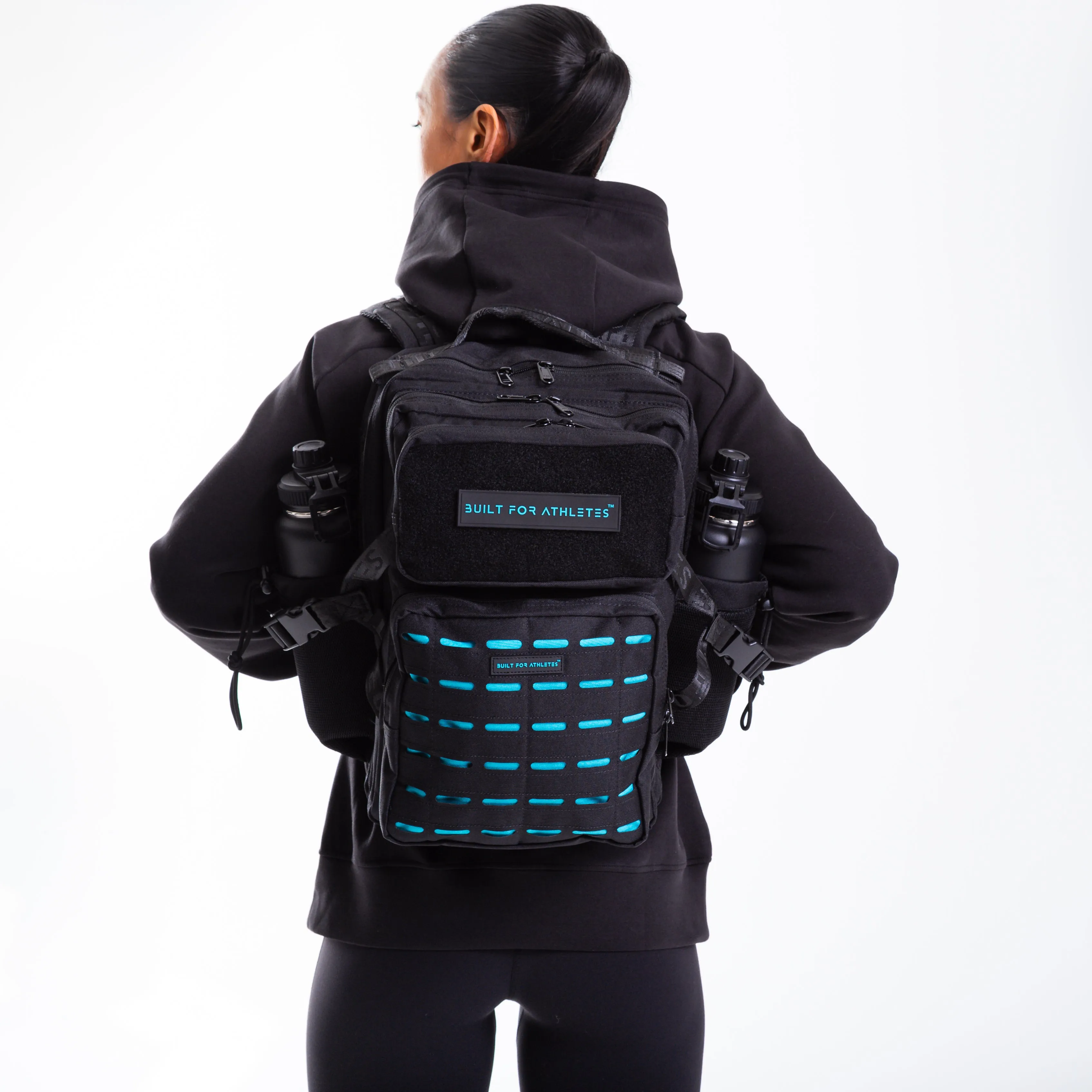Medium Black & Aqua 25L Gym Backpack