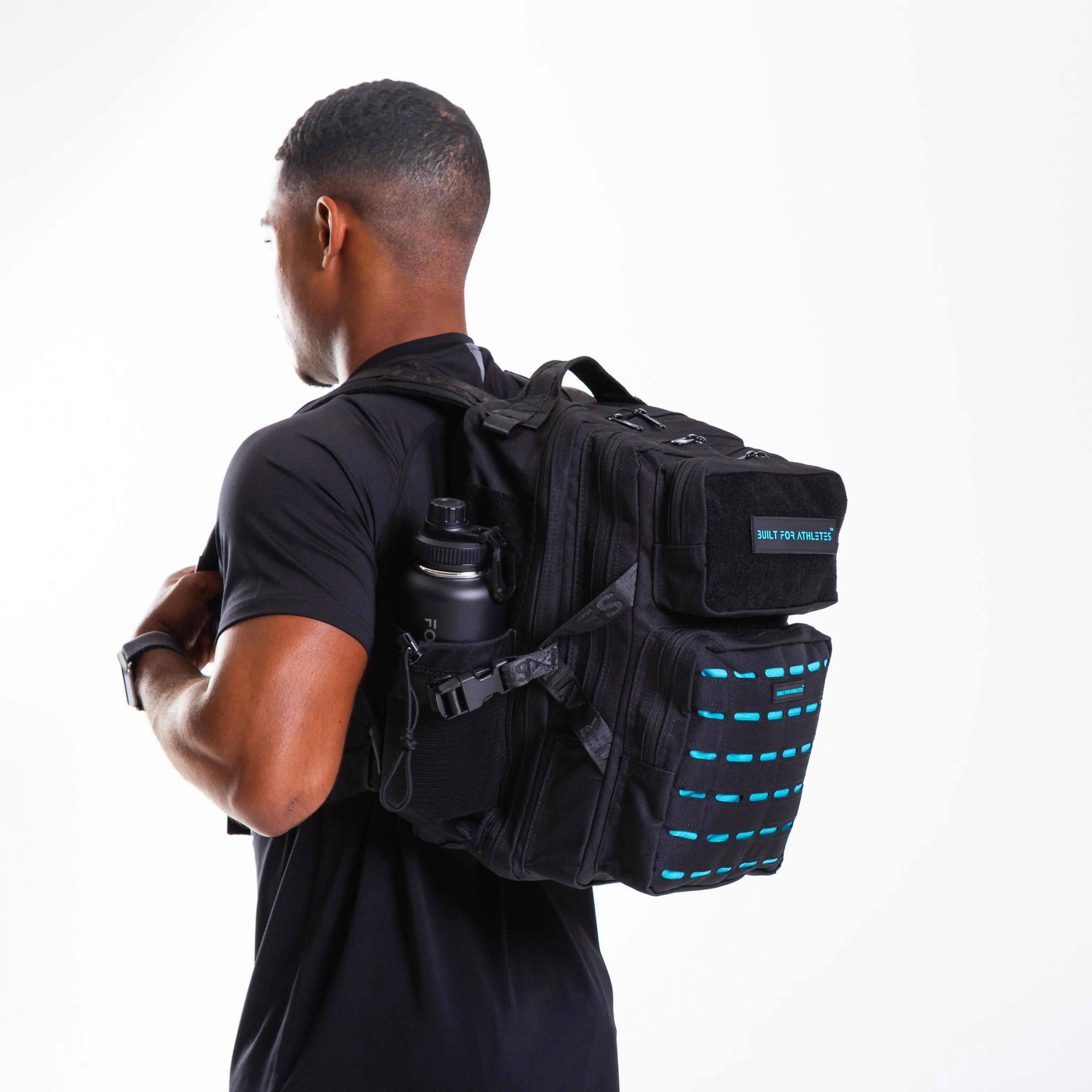 Medium Black & Aqua 25L Gym Backpack