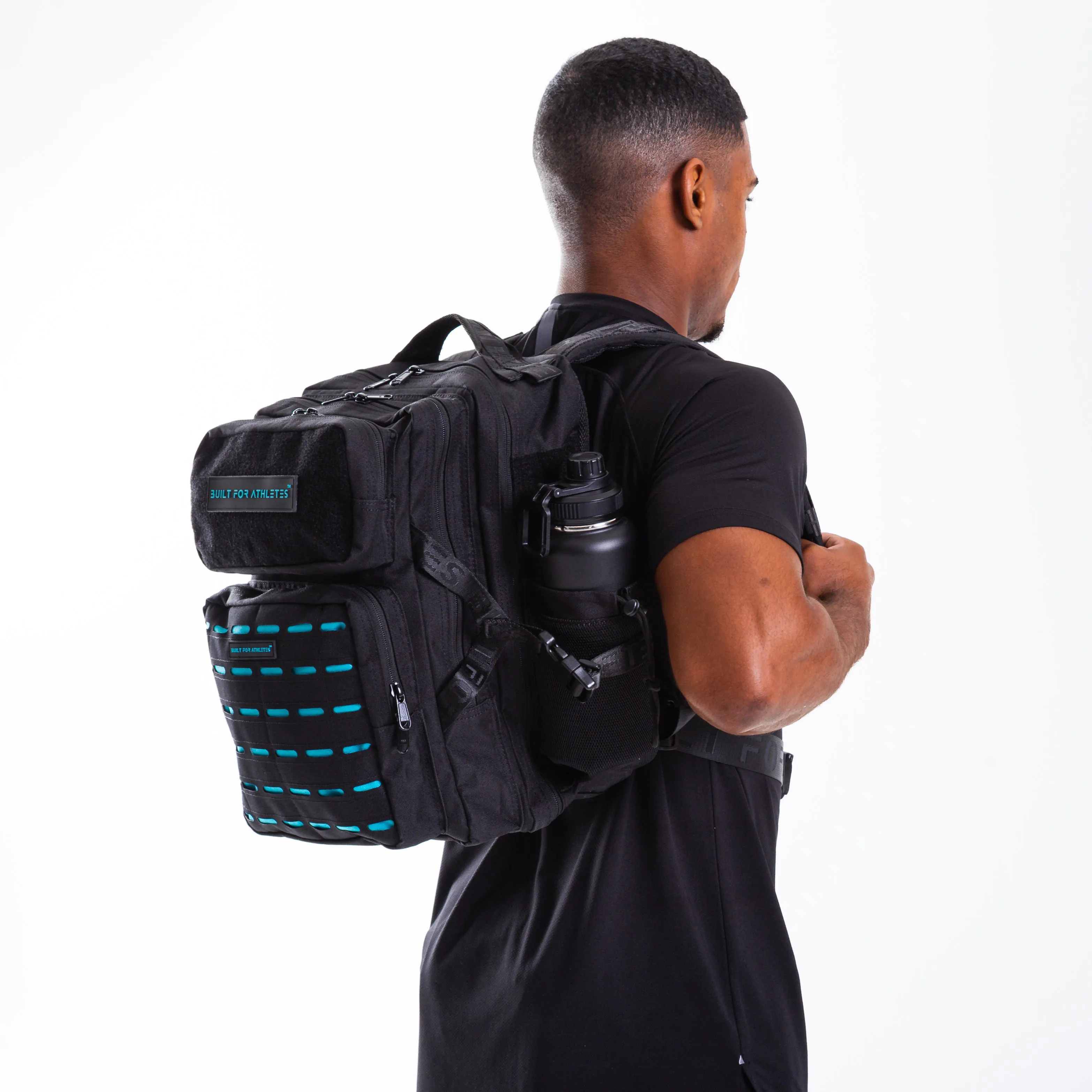 Medium Black & Aqua 25L Gym Backpack
