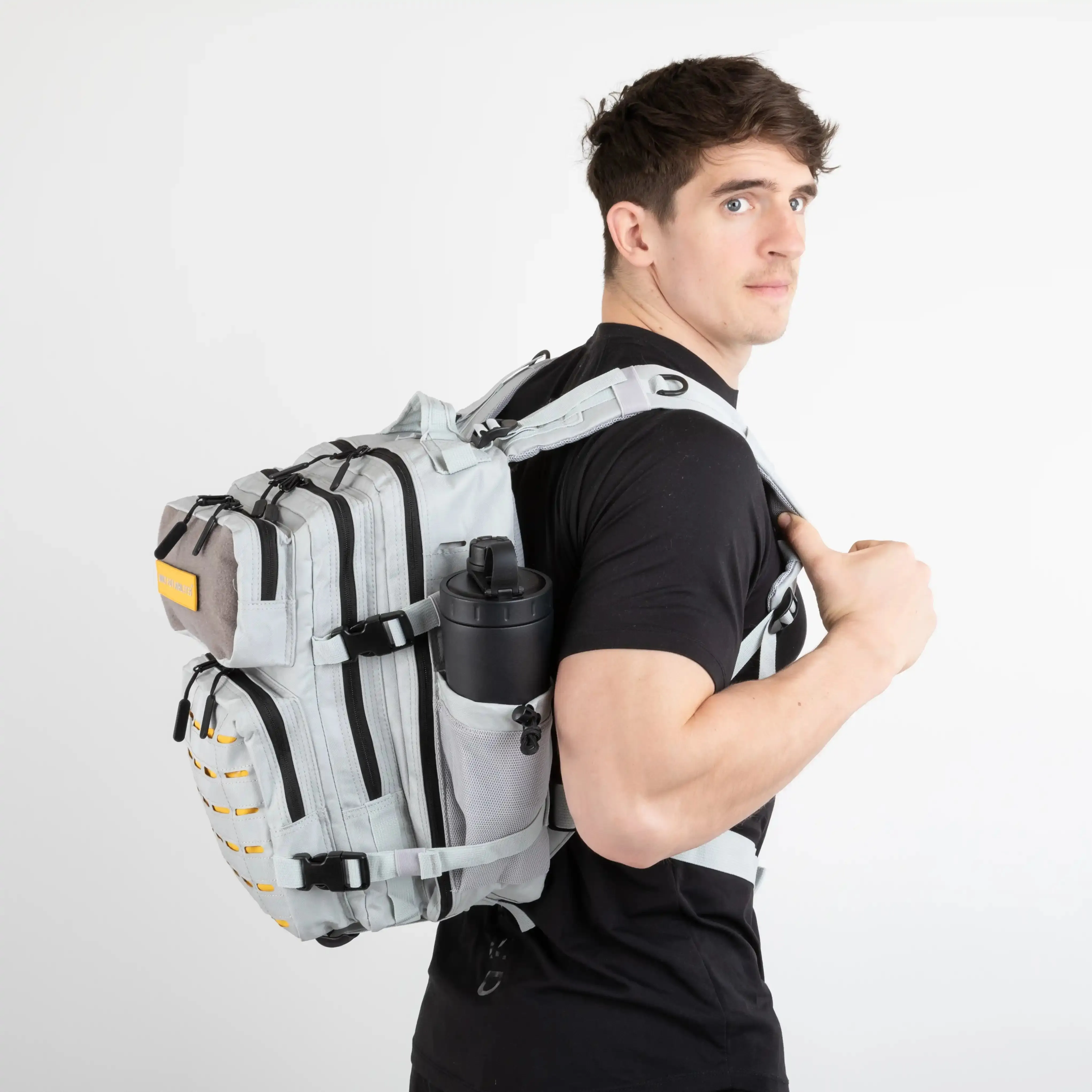 Medium Grey & Yellow 25L Gym Backpack