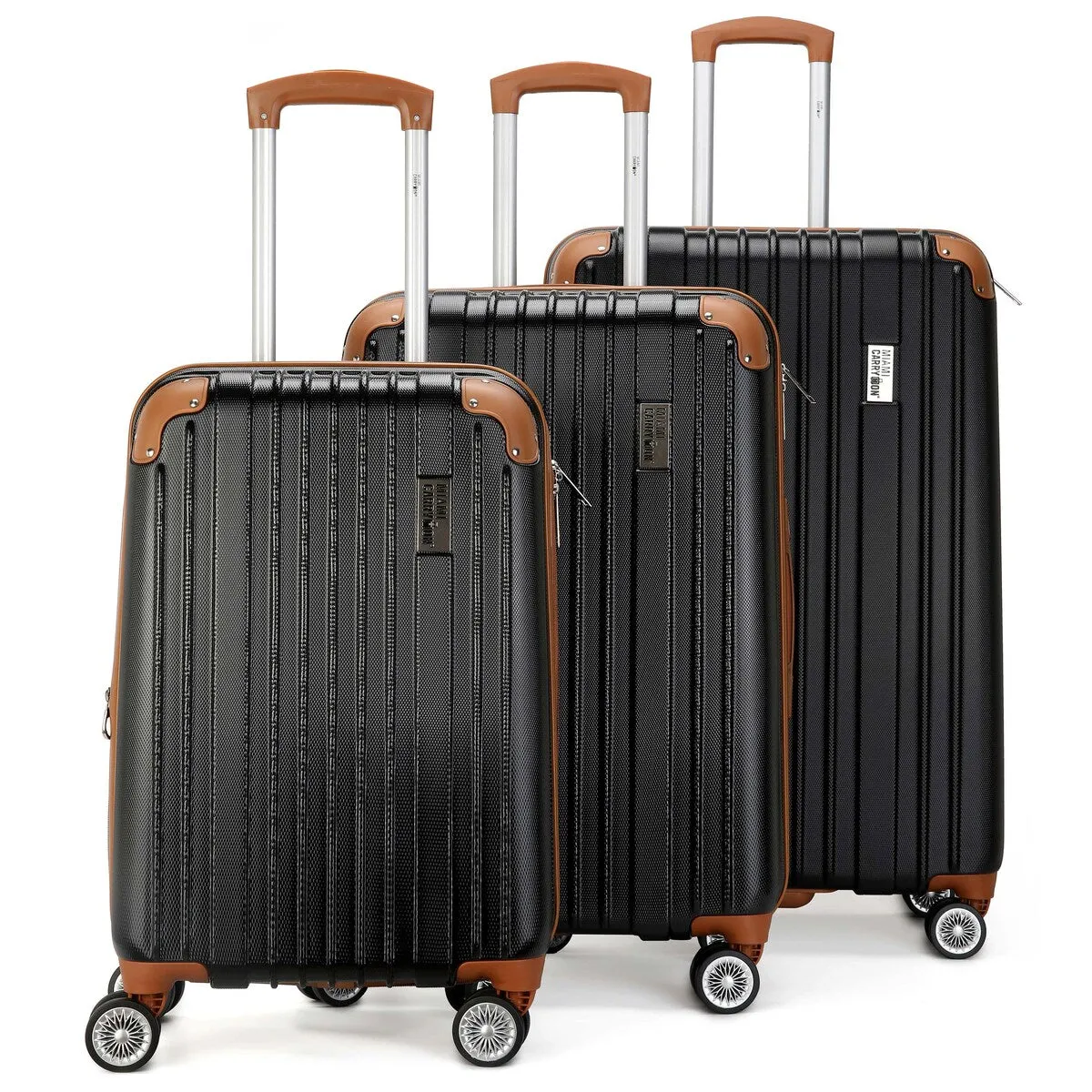 Miami CarryOn Collins 3 Piece Expandable Retro Spinner Luggage Set
