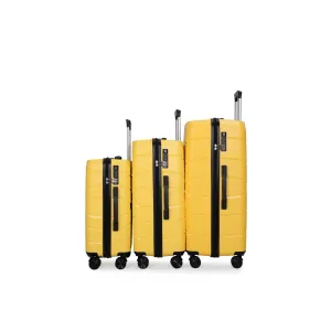Multi-Size Luggage Set with Double Spinner Wheels and TSA Lock, 3-Piece Lightweight Suitcase with Hooks and Name Card