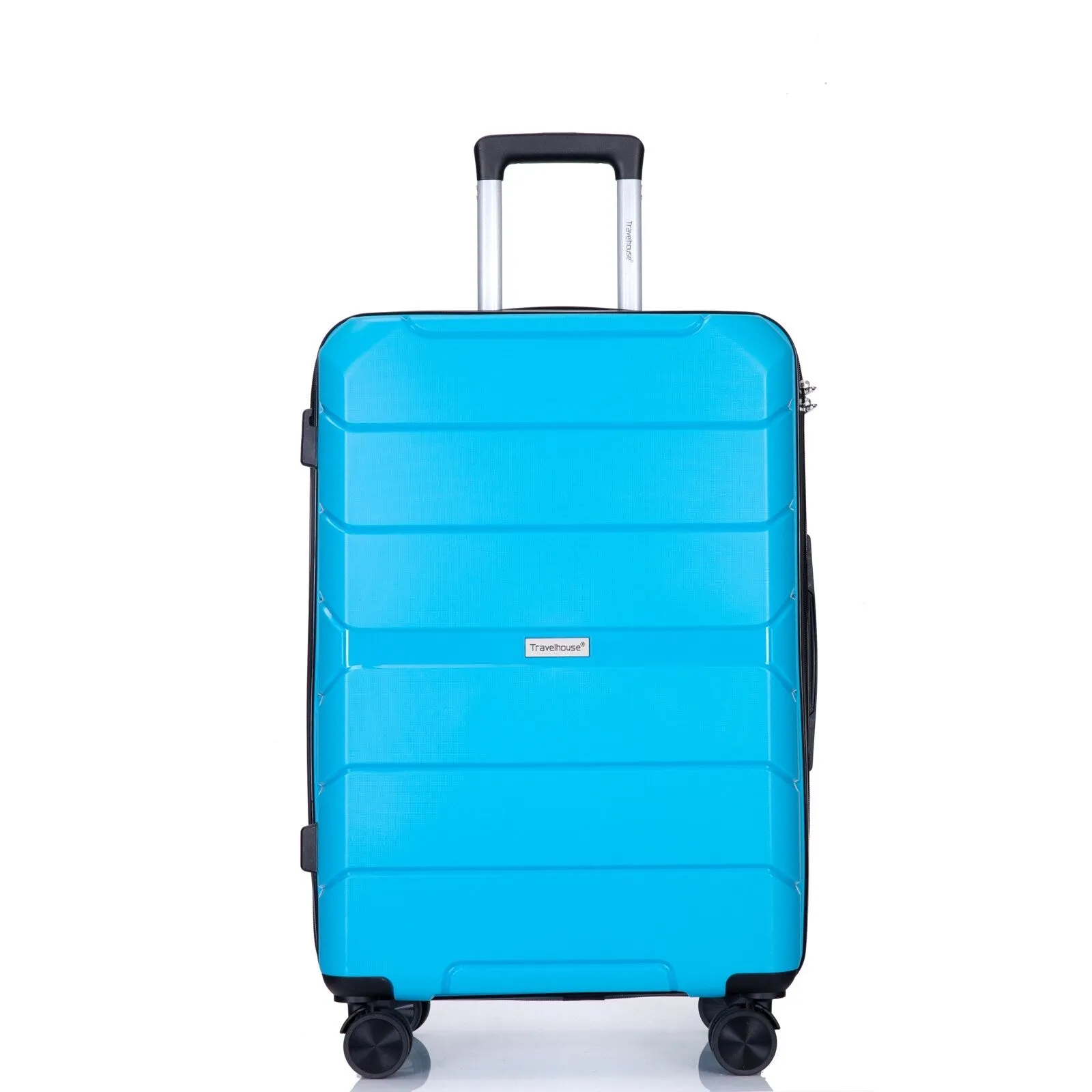 Multi-Size Luggage Set with Double Spinner Wheels and TSA Lock, 3-Piece Lightweight Suitcase with Hooks and Name Card