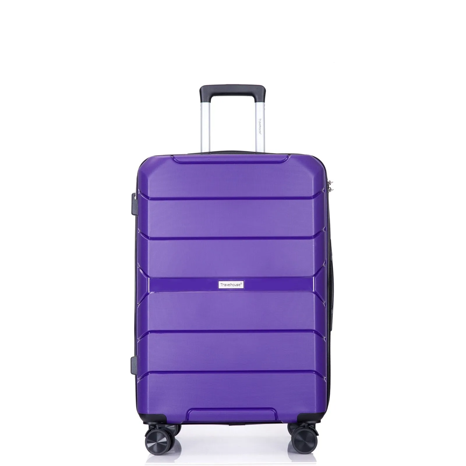 Multi-Size Luggage Set with Double Spinner Wheels and TSA Lock, 3-Piece Lightweight Suitcase with Hooks and Name Card