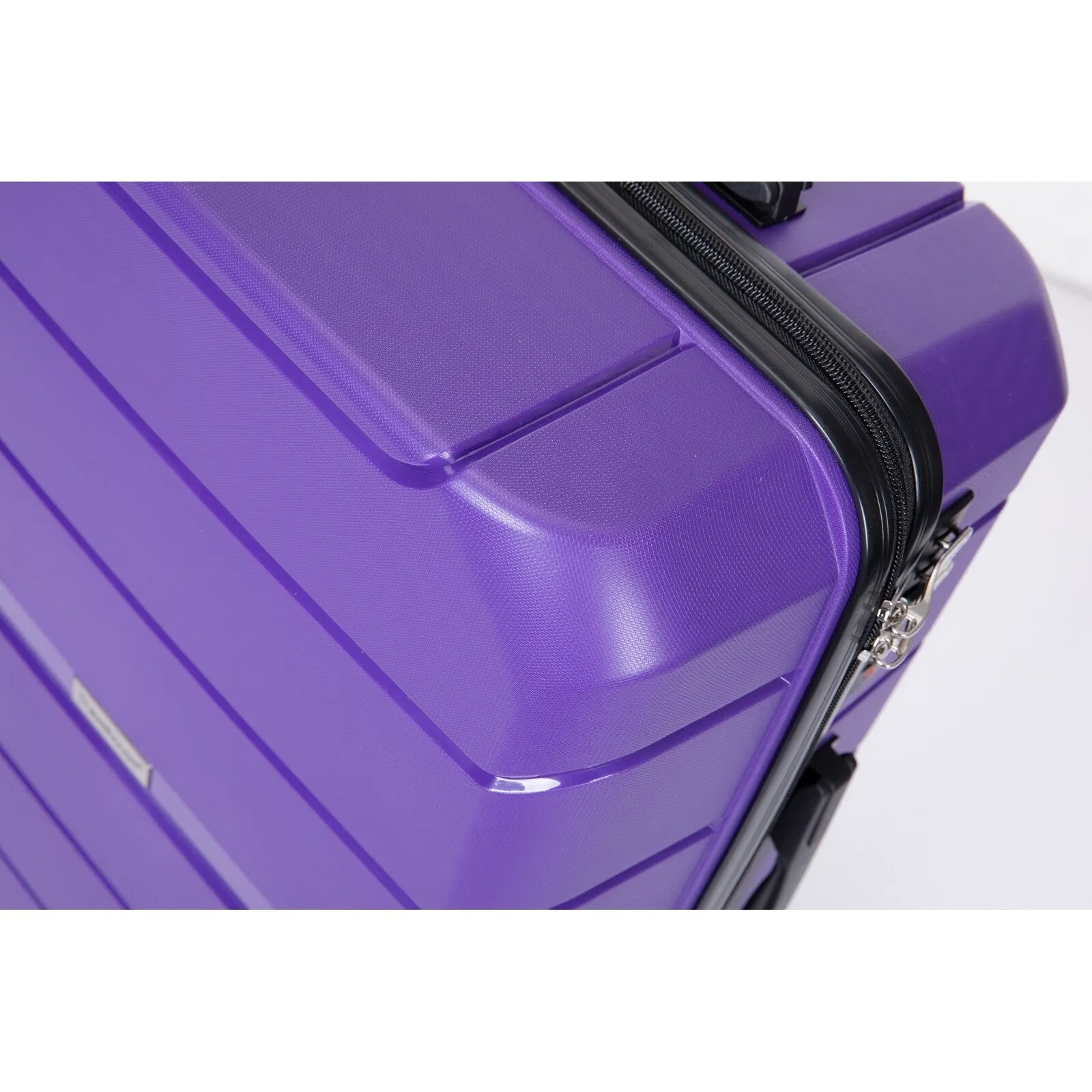 Multi-Size Luggage Set with Double Spinner Wheels and TSA Lock, 3-Piece Lightweight Suitcase with Hooks and Name Card