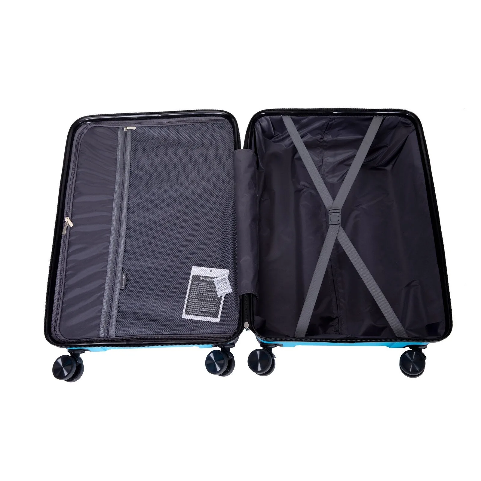 Multi-Size Luggage Set with Double Spinner Wheels and TSA Lock, 3-Piece Lightweight Suitcase with Hooks and Name Card