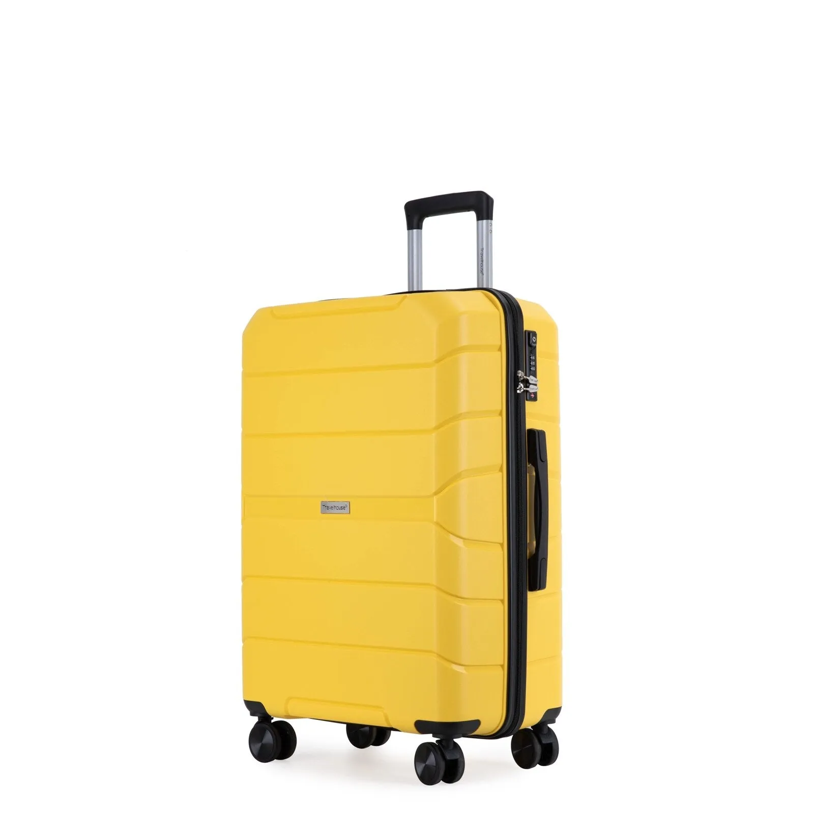 Multi-Size Luggage Set with Double Spinner Wheels and TSA Lock, 3-Piece Lightweight Suitcase with Hooks and Name Card