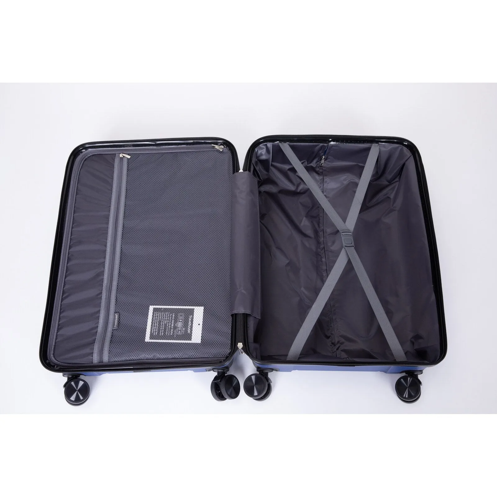 Multi-Size Luggage Set with Double Spinner Wheels and TSA Lock, 3-Piece Lightweight Suitcase with Hooks and Name Card