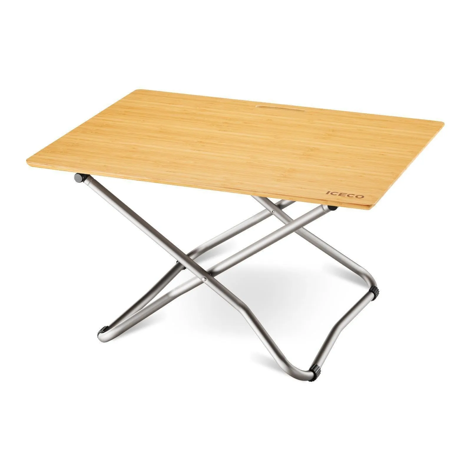 New! Portable Folding Bamboo Camping Table with Storage Bag | ICECO