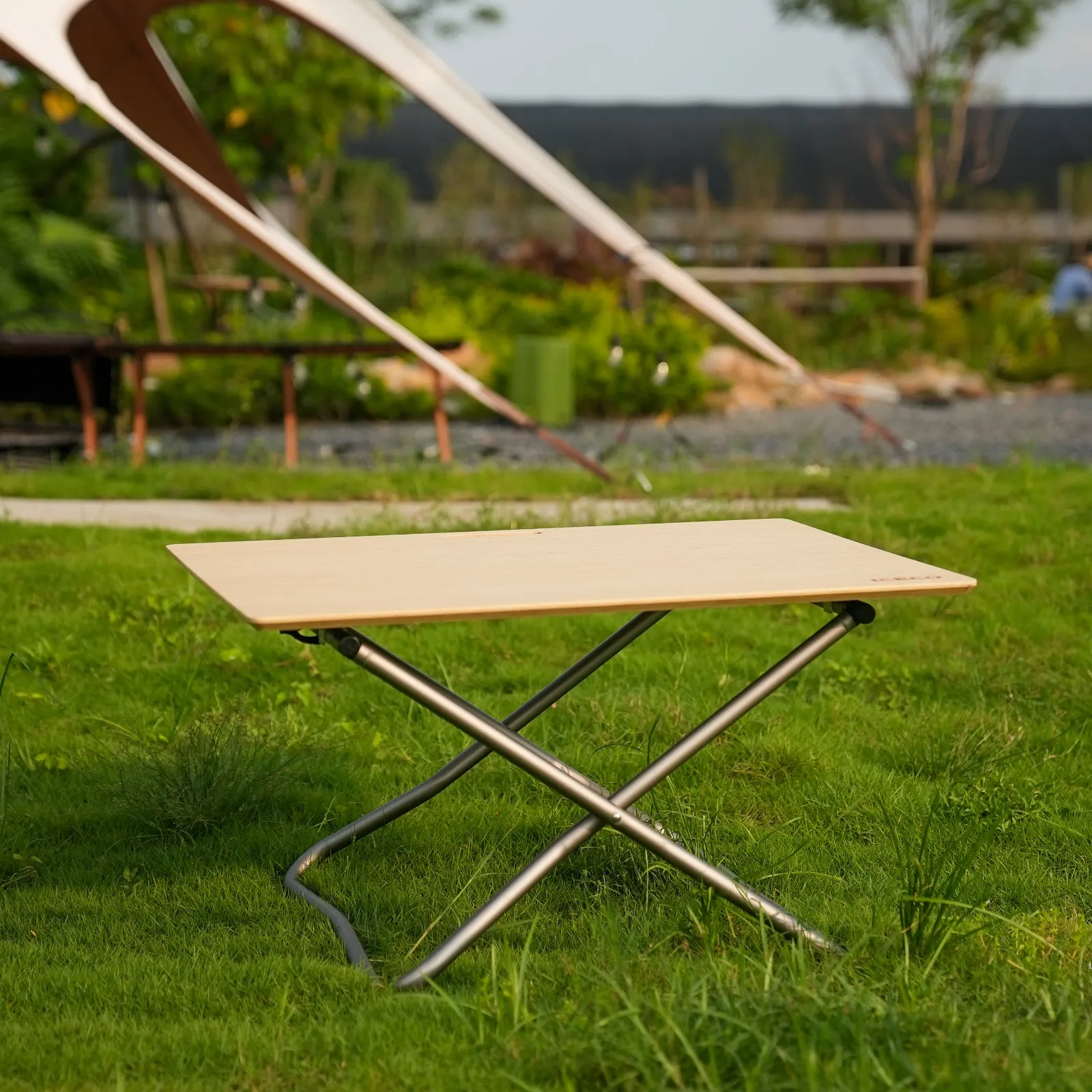 New! Portable Folding Bamboo Camping Table with Storage Bag | ICECO