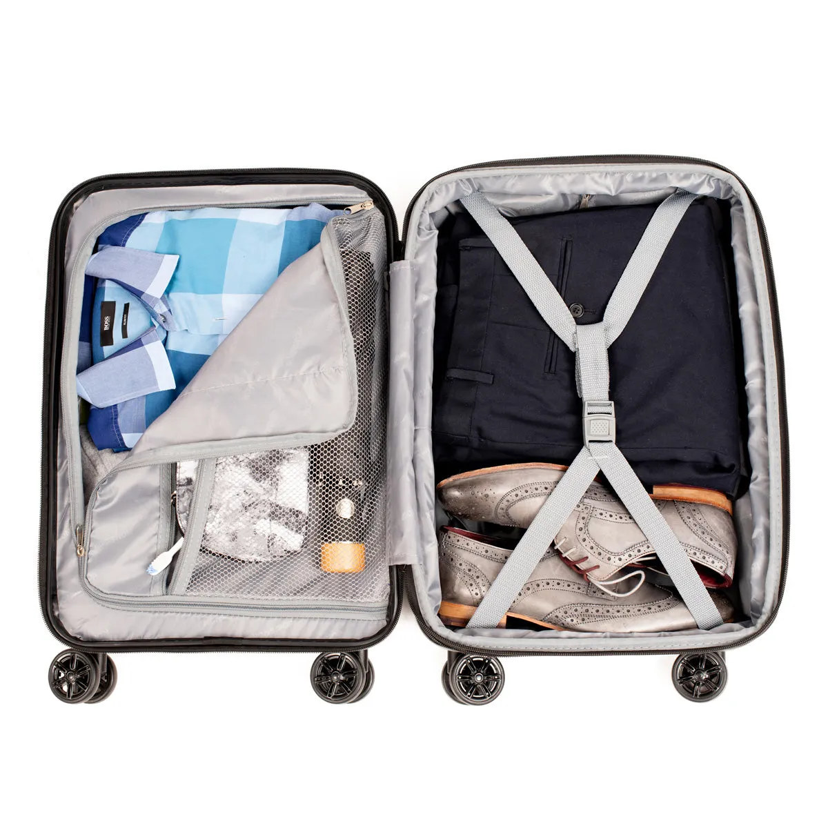 NONSTOP New York 3-Piece Expandable Spinner Luggage Set and 3-Piece Packing Cube Set