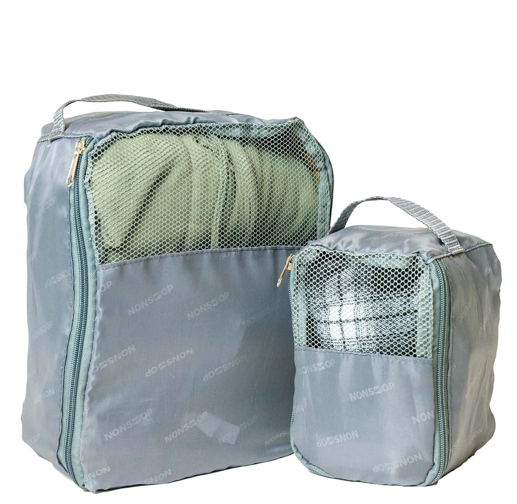 NONSTOP New York 3-Piece Expandable Spinner Luggage Set with Powerbank & 3-Piece Packing Cube Set