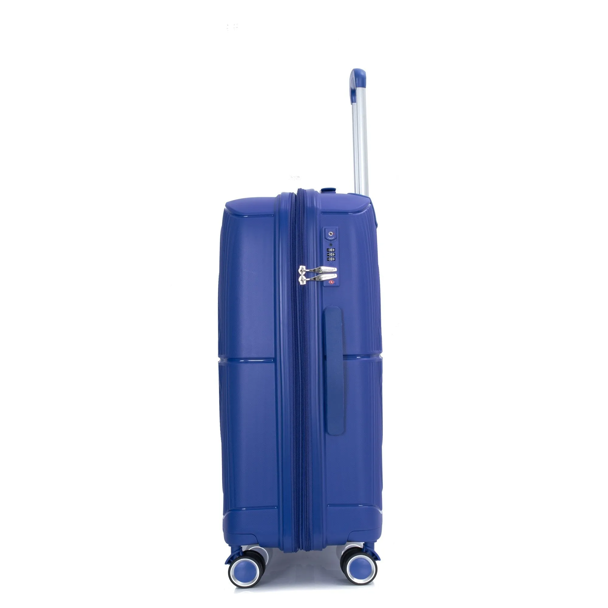 PP Expandable Luggage Sets with TSA Lock and Spinner Wheels, 3-Piece Set Hardshell Suitcase with Zippered Pocket
