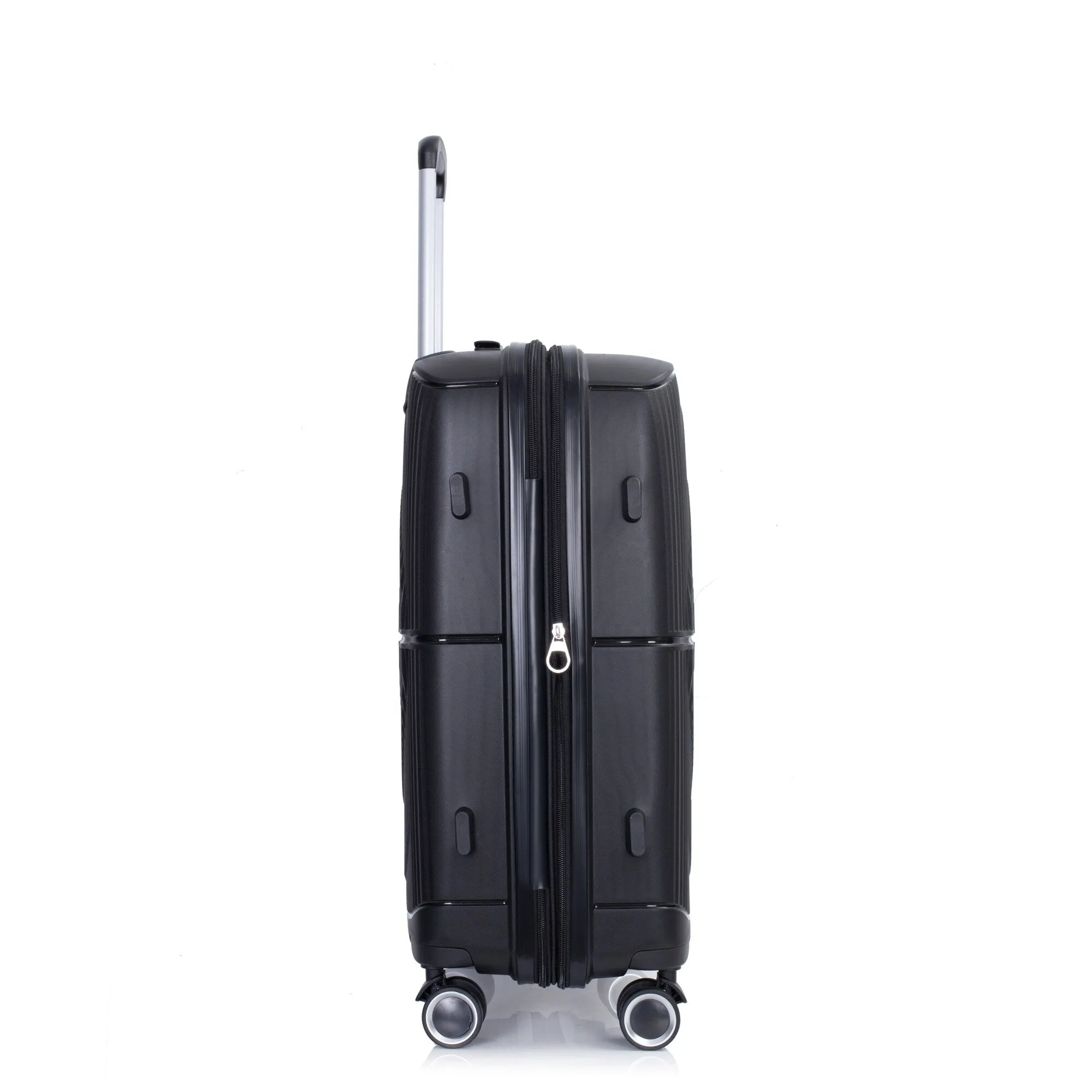 PP Expandable Luggage Sets with TSA Lock and Spinner Wheels, 3-Piece Set Hardshell Suitcase with Zippered Pocket