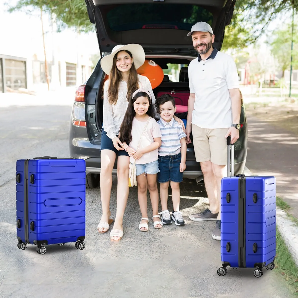 SUGIFT 3 Piece Luggage Sets Hard Shell Luggage Sets with Spinner Wheels TSA Lock, 20in/24in/28in