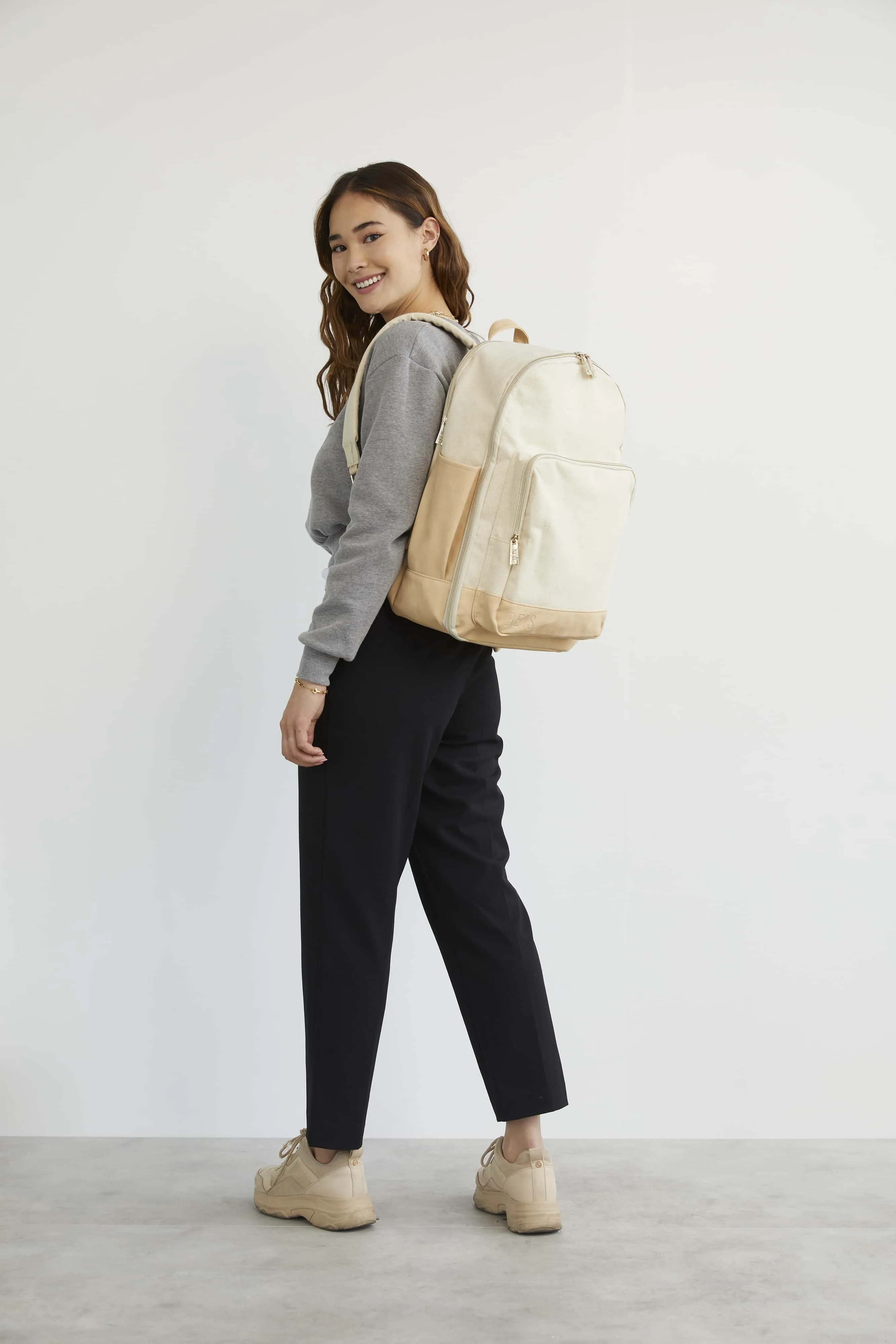The Travel Backpack in Beige