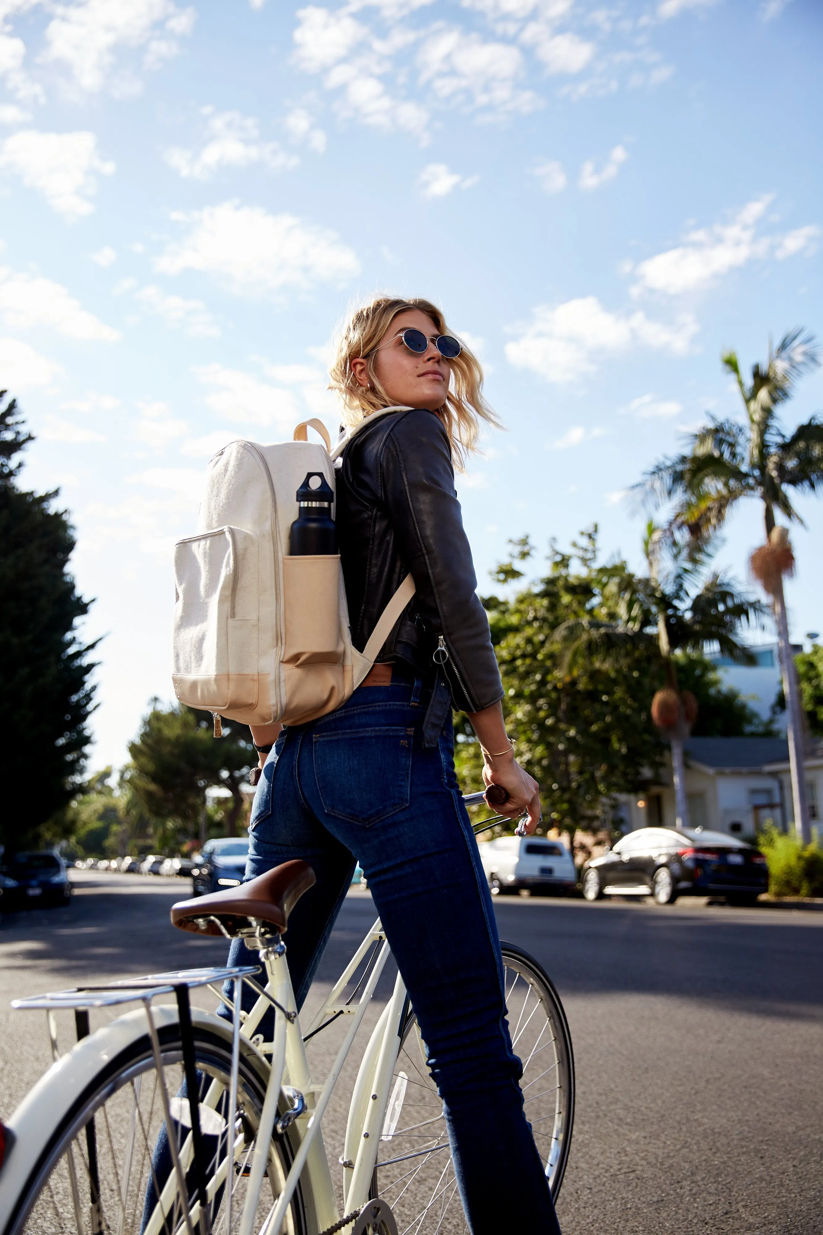 The Travel Backpack in Beige