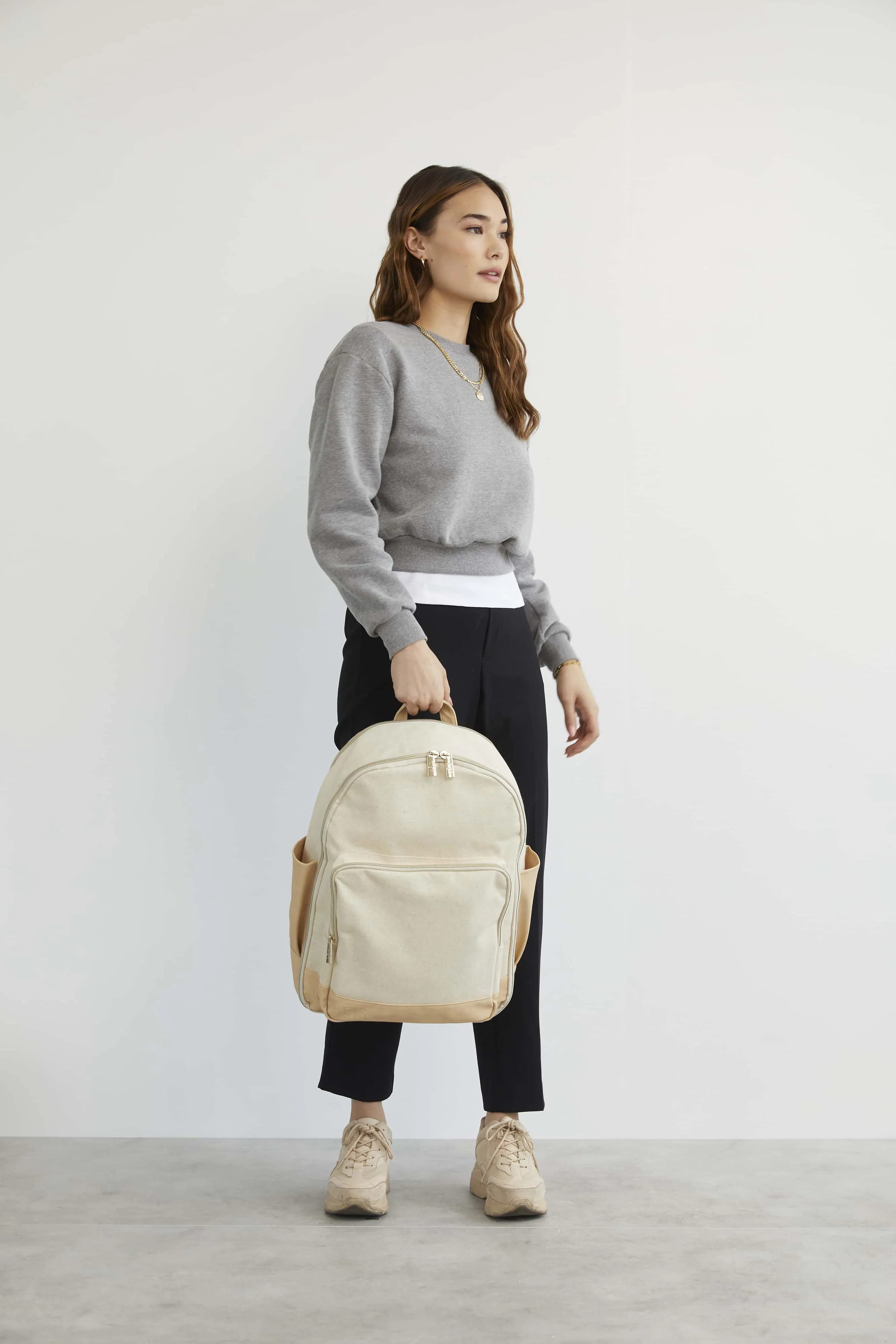 The Travel Backpack in Beige