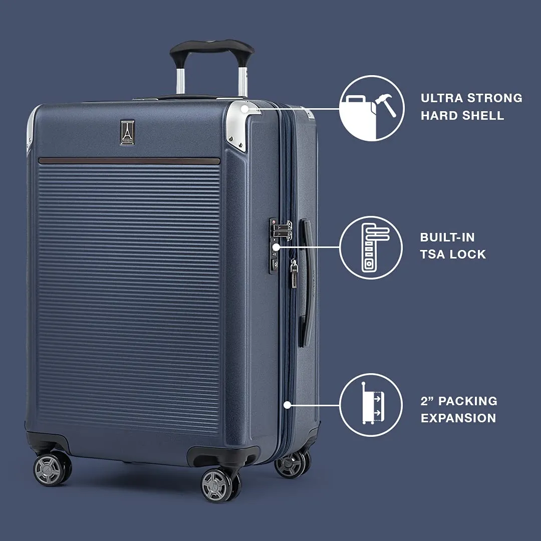 Travelpro Platinum Elite Checked Medium 25-Inch Hardside Expandable Spinner Wheel Luggage TSA Lock Hard Shell Polycarbonate Suitcase