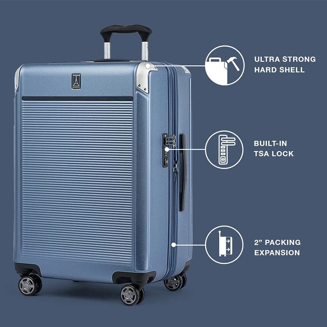 Travelpro Platinum Elite Checked Medium 25-Inch Hardside Expandable Spinner Wheel Luggage TSA Lock Hard Shell Polycarbonate Suitcase